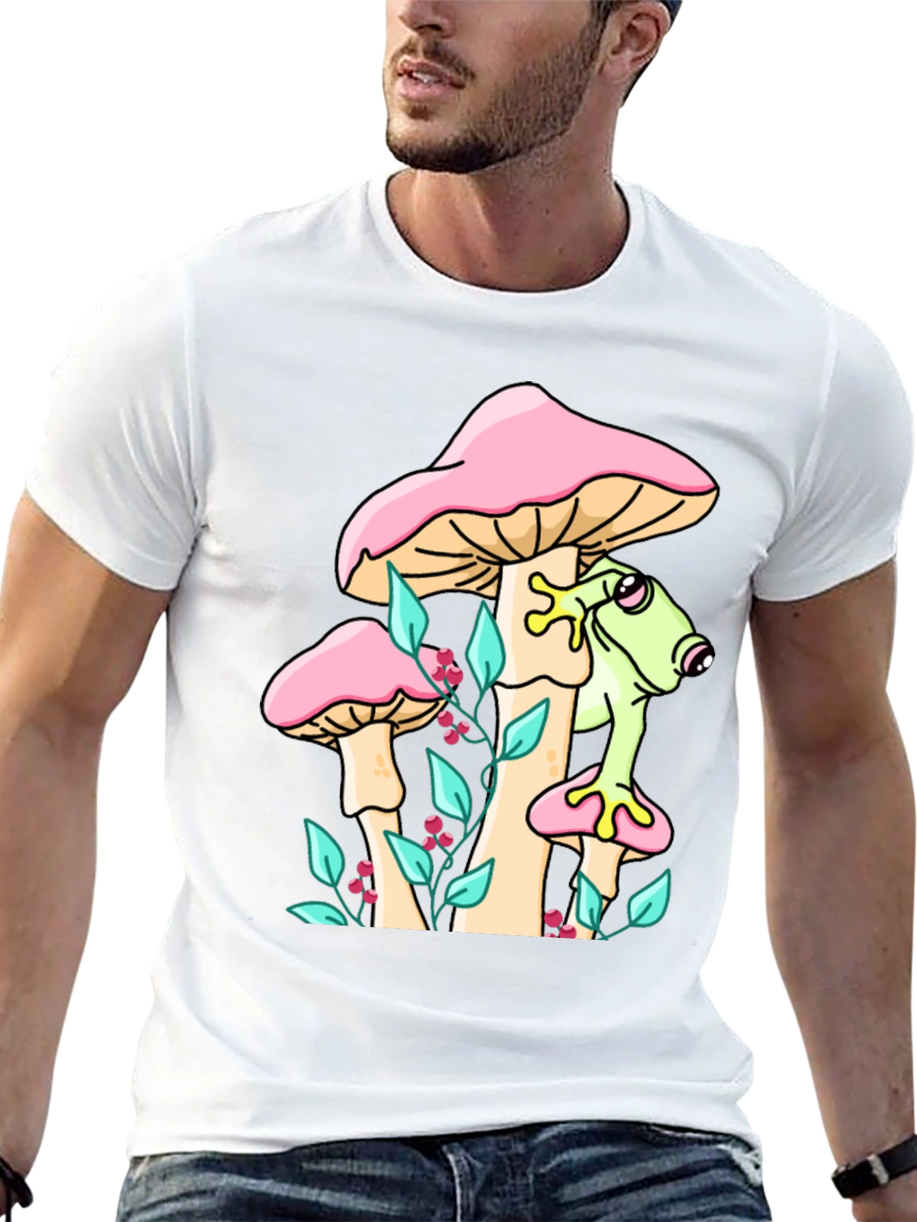 Frog on Mushroom Graphic Tee