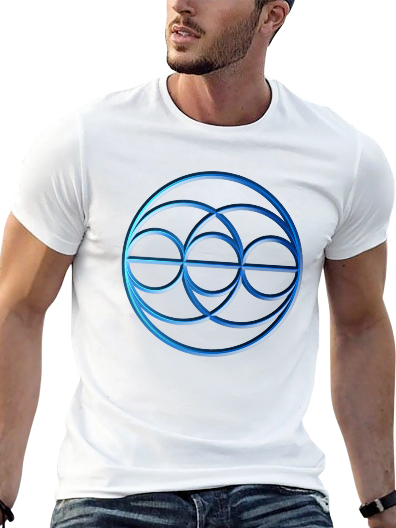 Geometric Circle Graphic Tee - Stylish Menswear