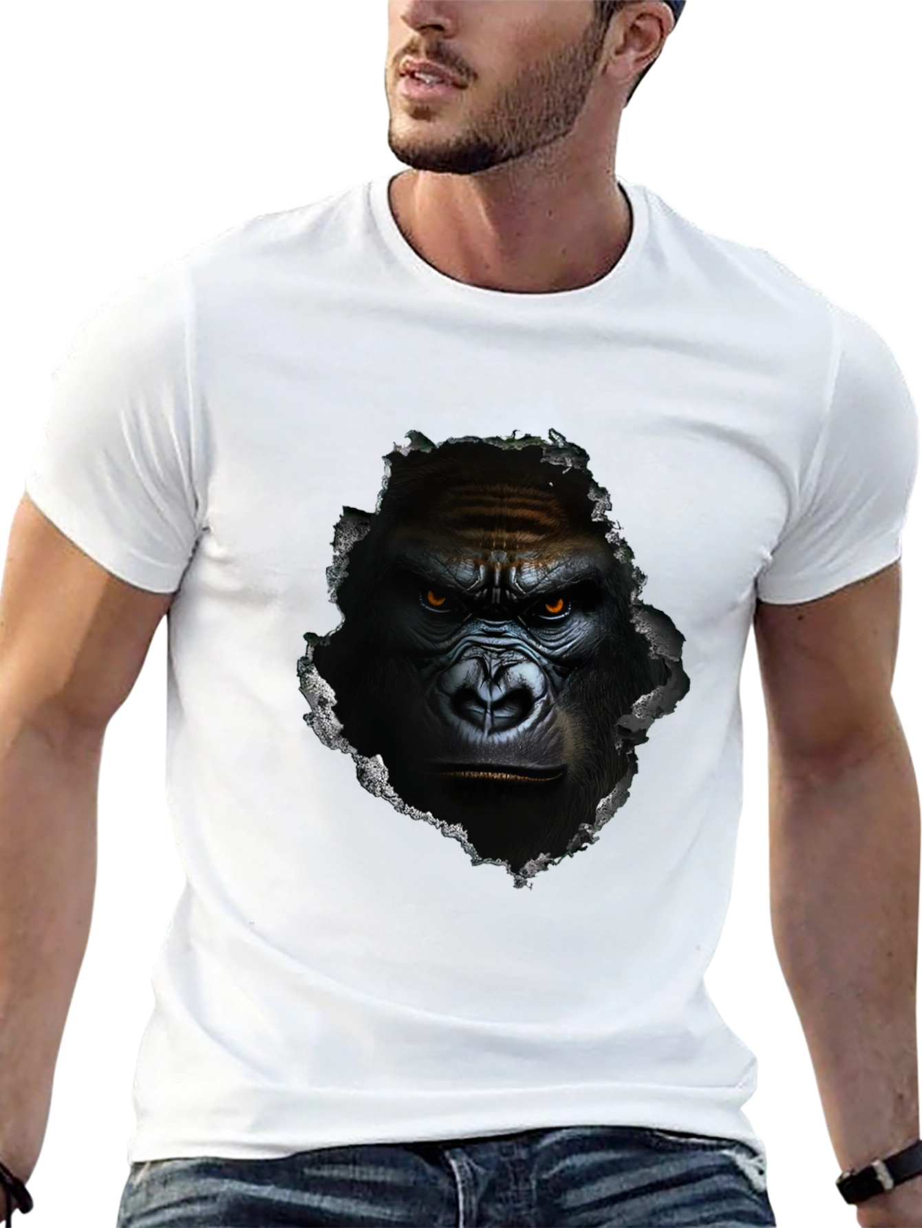 Gorilla Graphic Print Black Tee