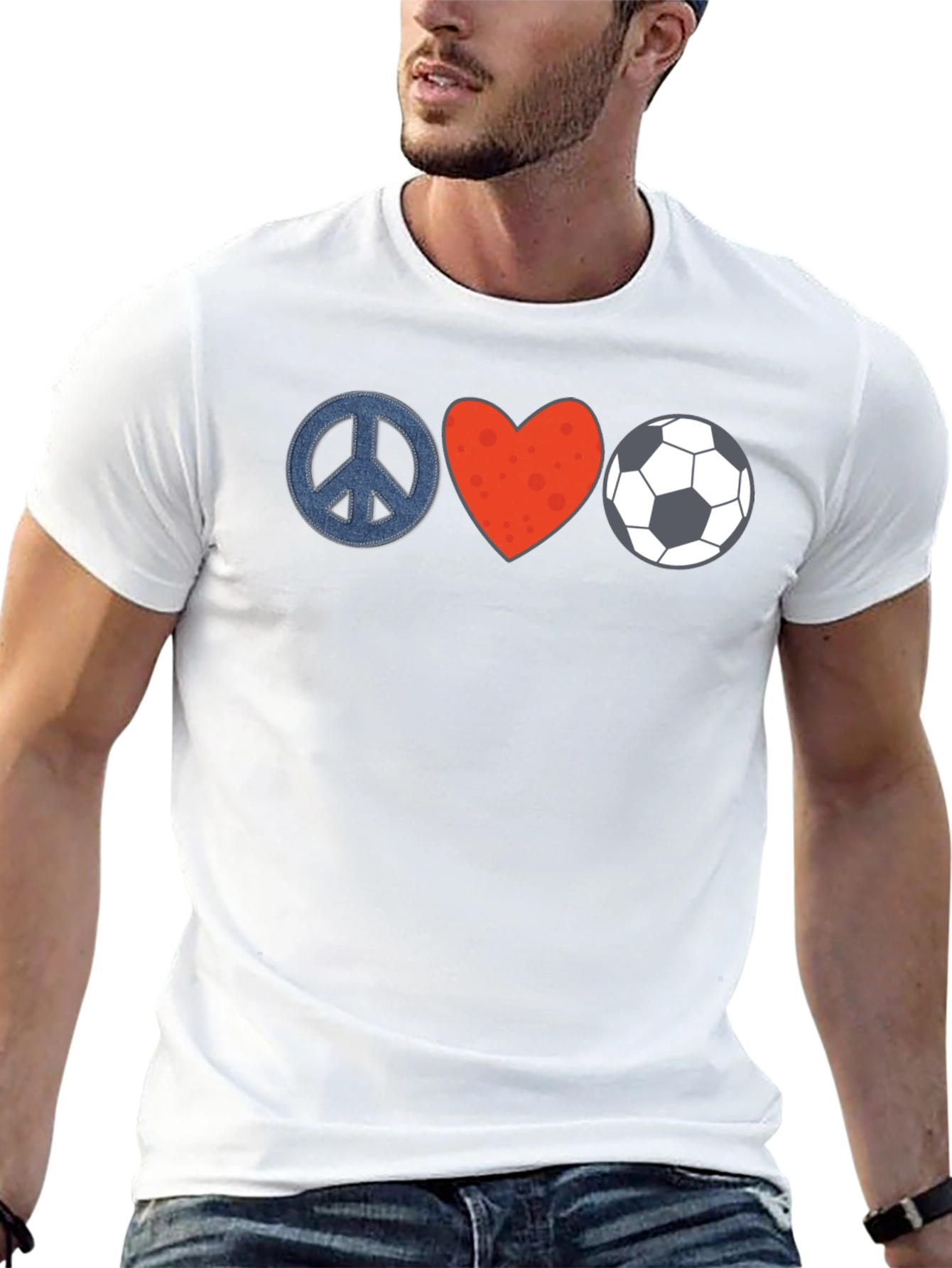 Peace Love Soccer Graphic Tee