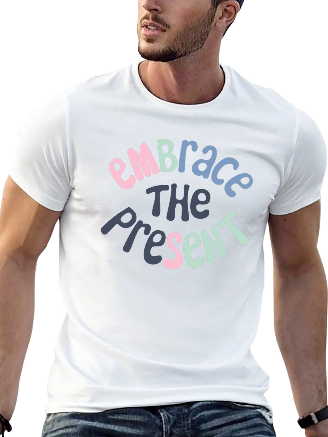 Embrace the Present Graphic T-Shirt - Black