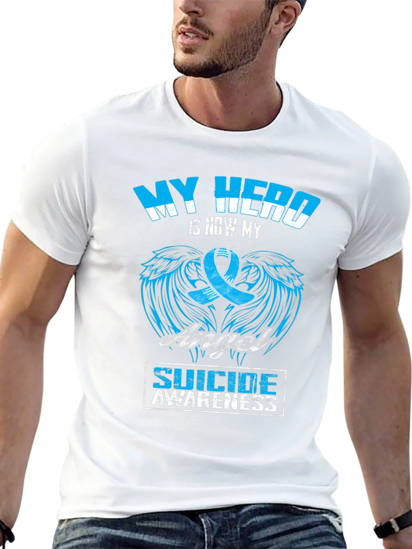 My Hero Is Now My Angel Suicide Awareness T-Shirt