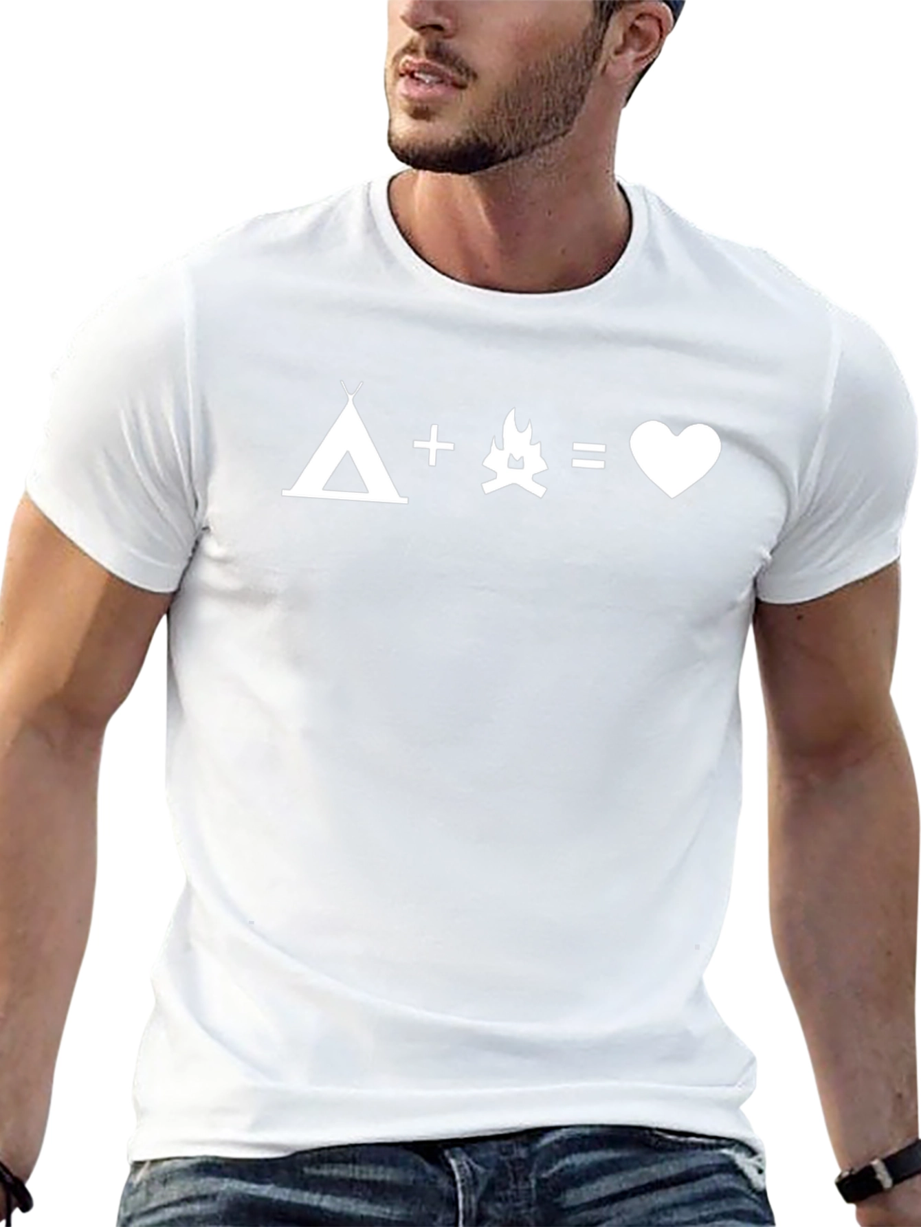 Camping Love T-Shirt - Campfire Tent Heart Tee
