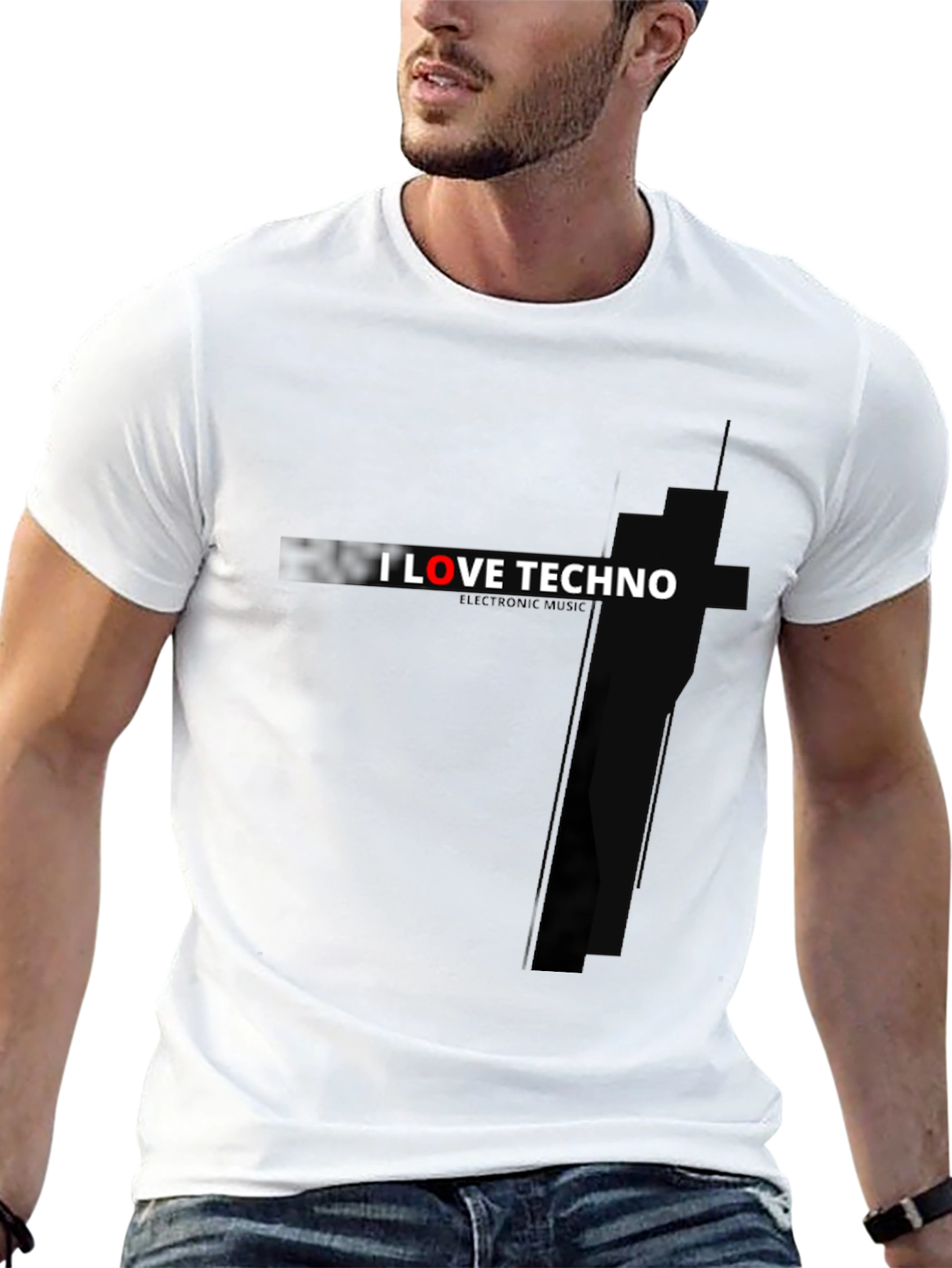 I Love Techno T-Shirt - Black Graphic Tee