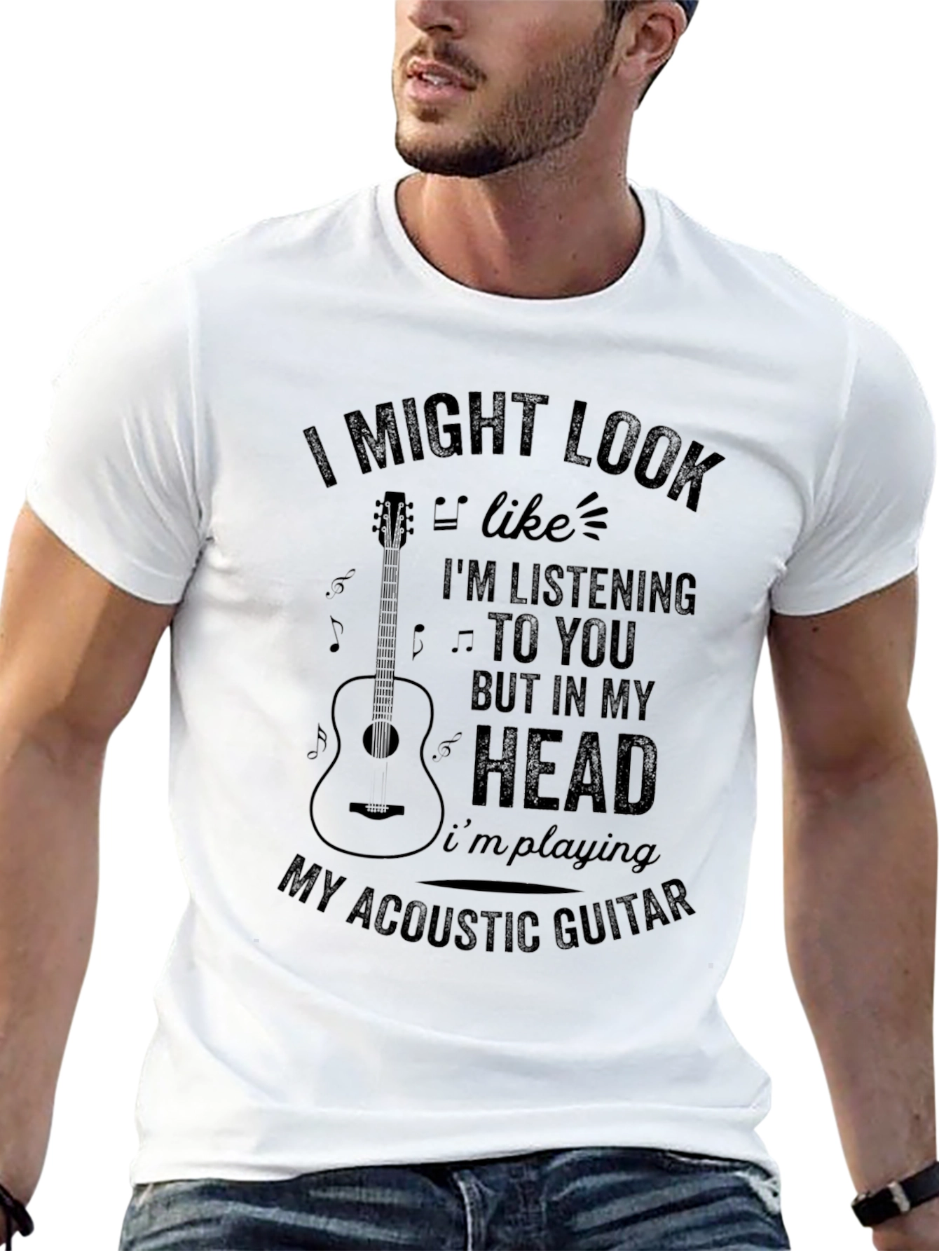 Acoustic Guitar T-Shirt - Musician Novelty Tee