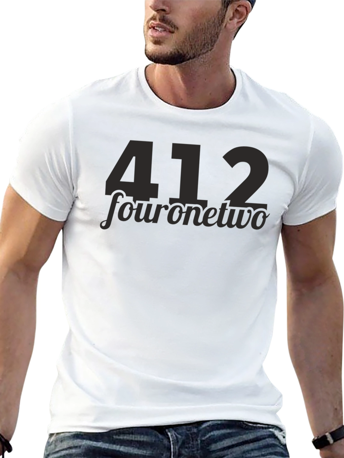 412 Four One Two Black T-Shirt