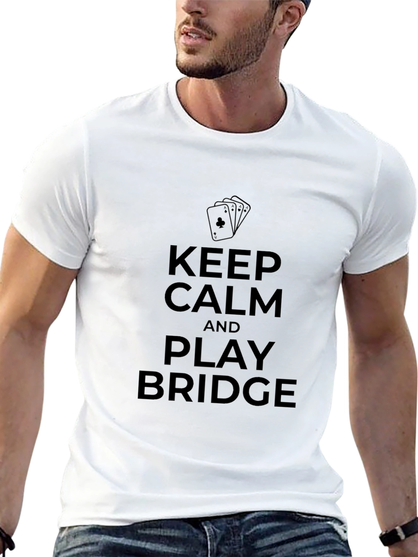 Keep Calm and Play Bridge Black T-Shirt