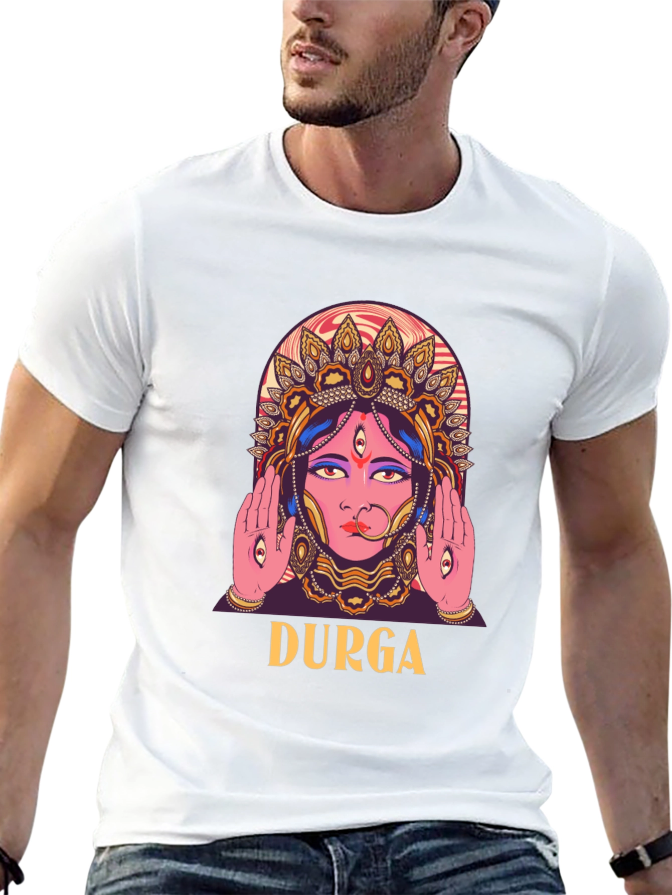 Durga Graphic Print Black T-Shirt