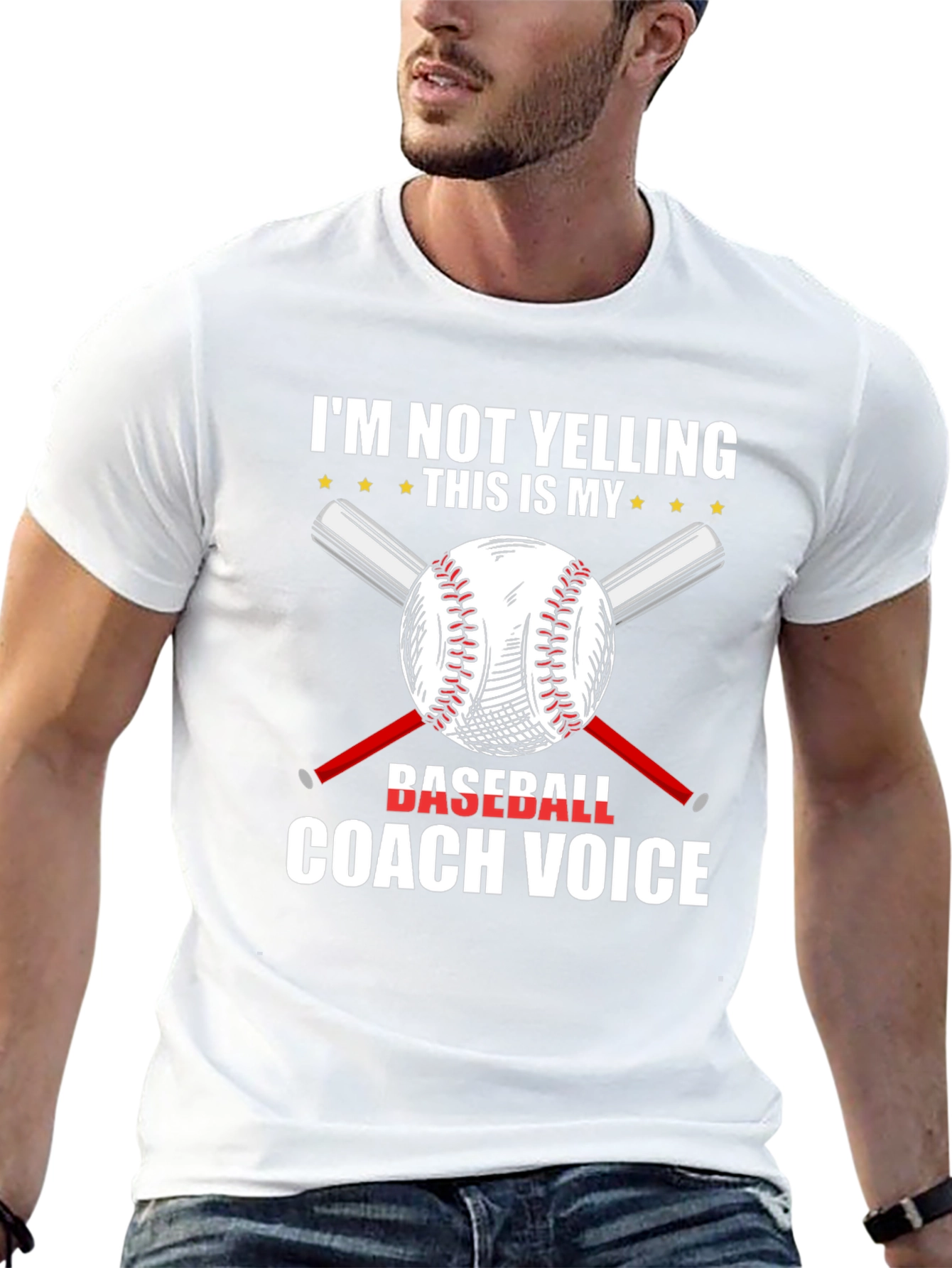 Baseball Coach T-Shirt - Im Not Yelling Funny Tee