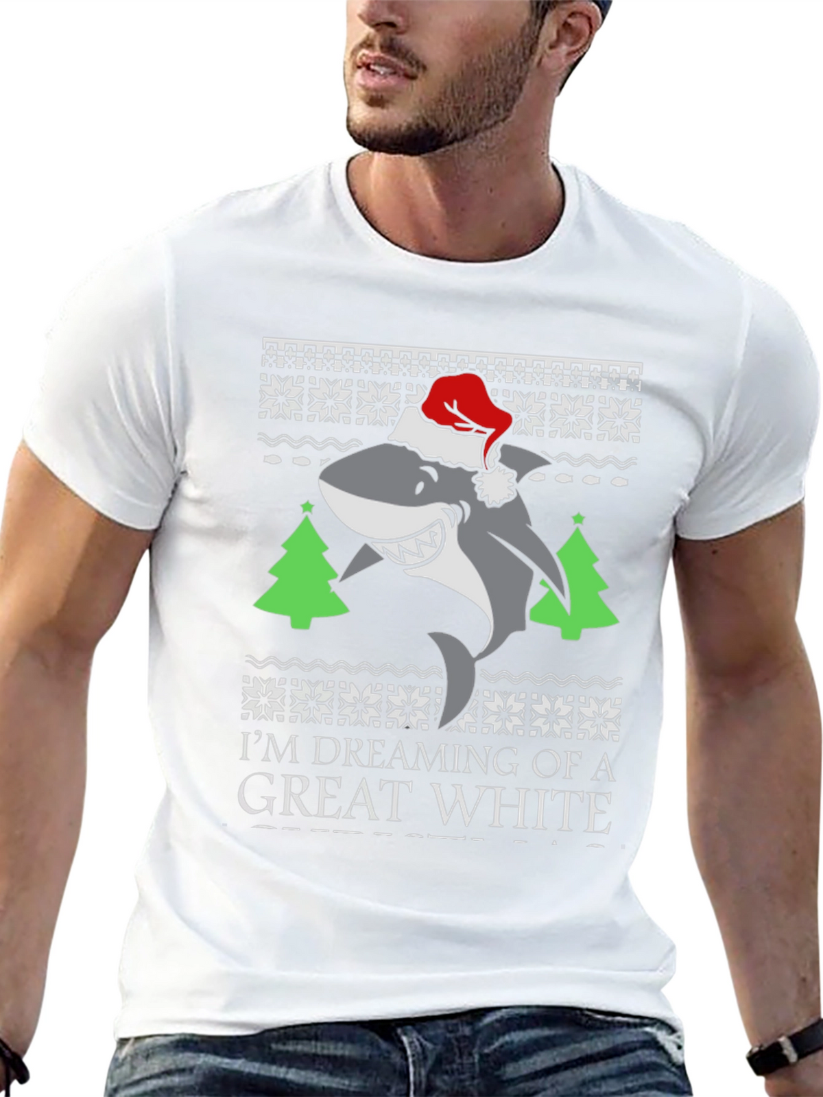 Great White Shark Christmas T-Shirt