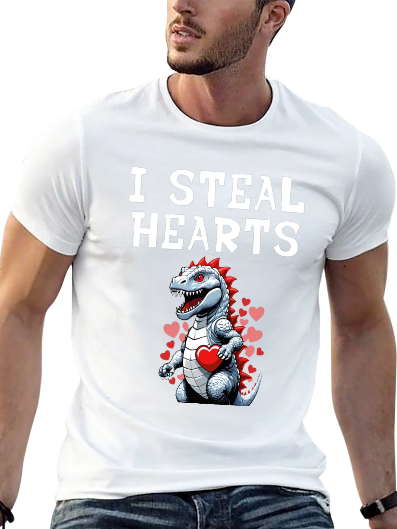 I Steal Hearts Dinosaur Valentines Day T-Shirt