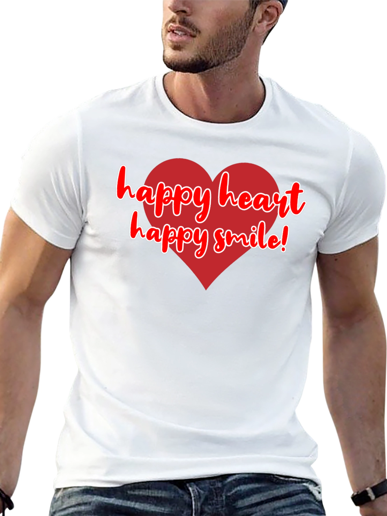 Happy Heart Happy Smile Black T-Shirt