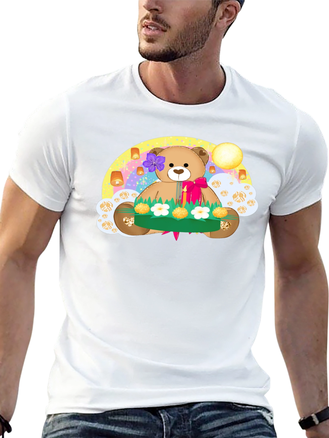 Cute Teddy Bear Floating Lantern T-Shirt