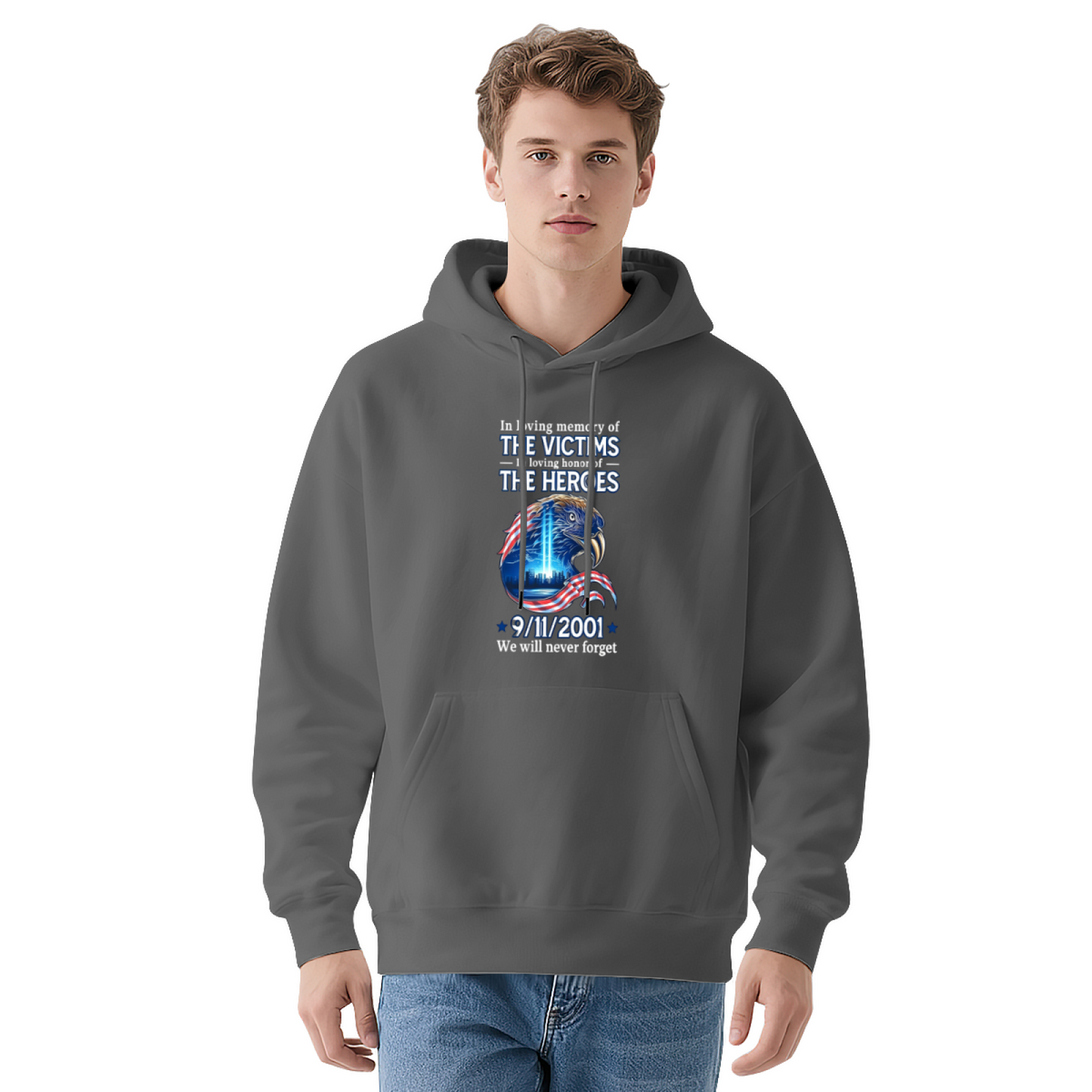 In Loving Memory Of Victims & Heroes 9/11/2001 Eagle Patriotic Hoodie