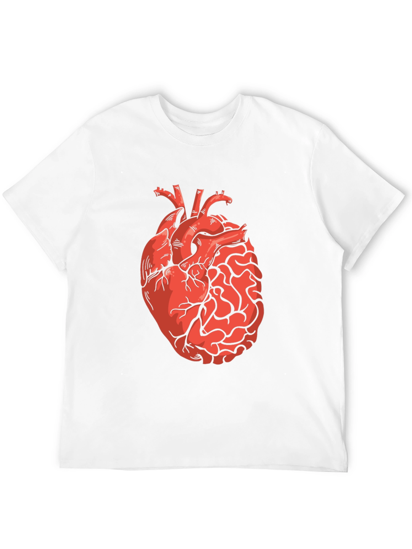 Heart and Brain Graphic Print Black T-Shirt