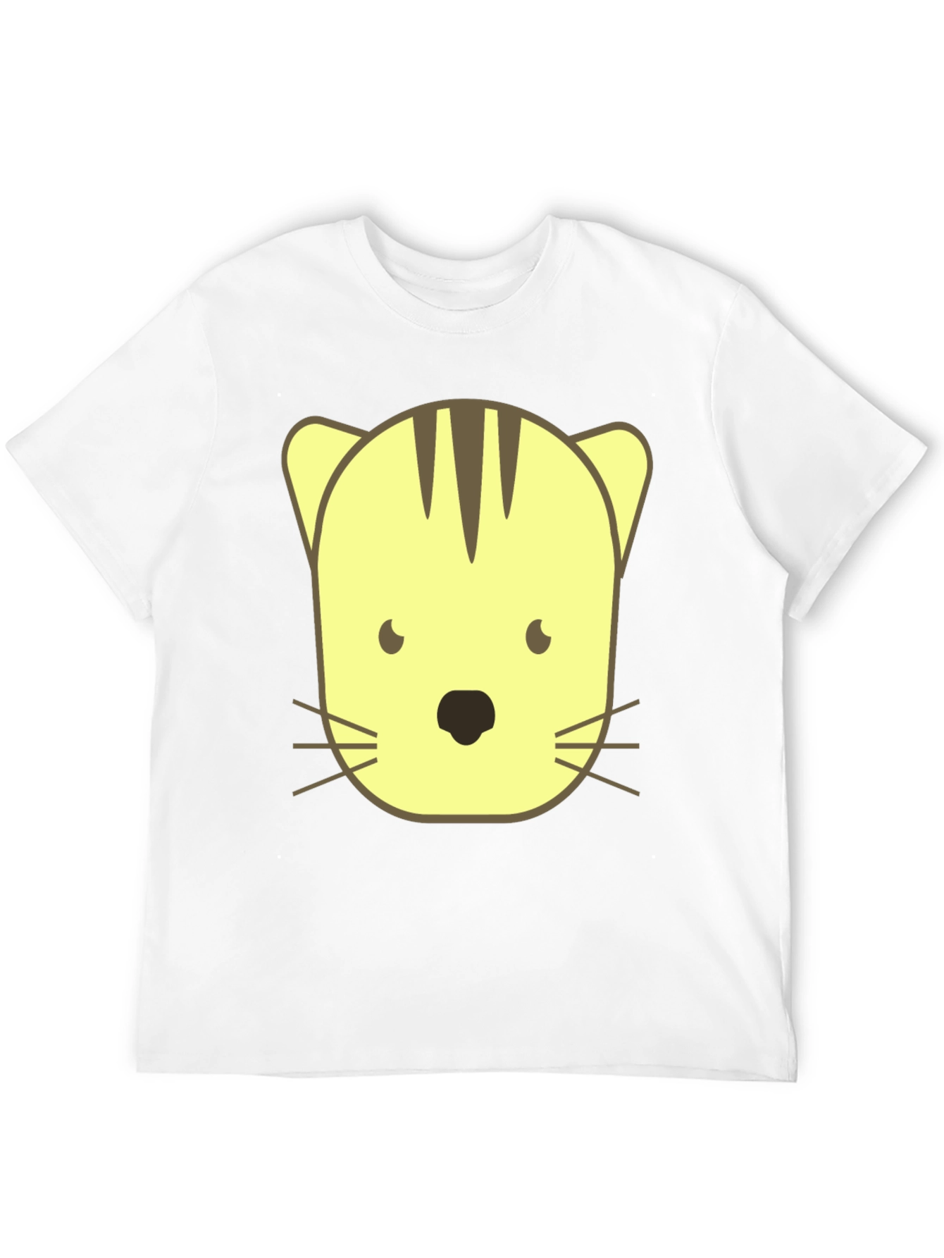 Cute Cartoon Cat Graphic Black T-Shirt