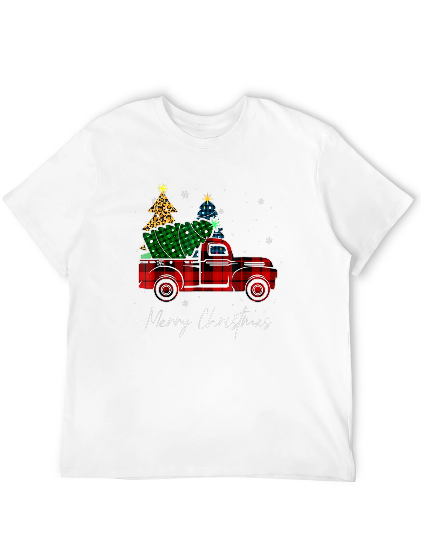 Merry Christmas Plaid Truck T-Shirt