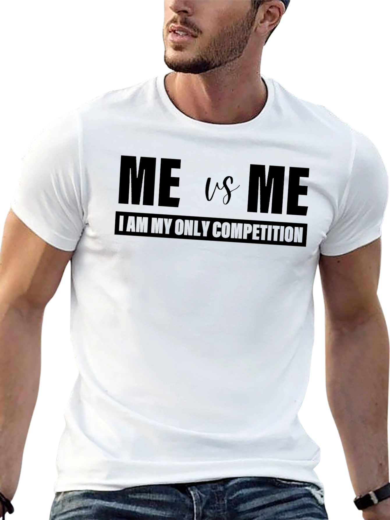 Motivational Me vs Me Black T-Shirt