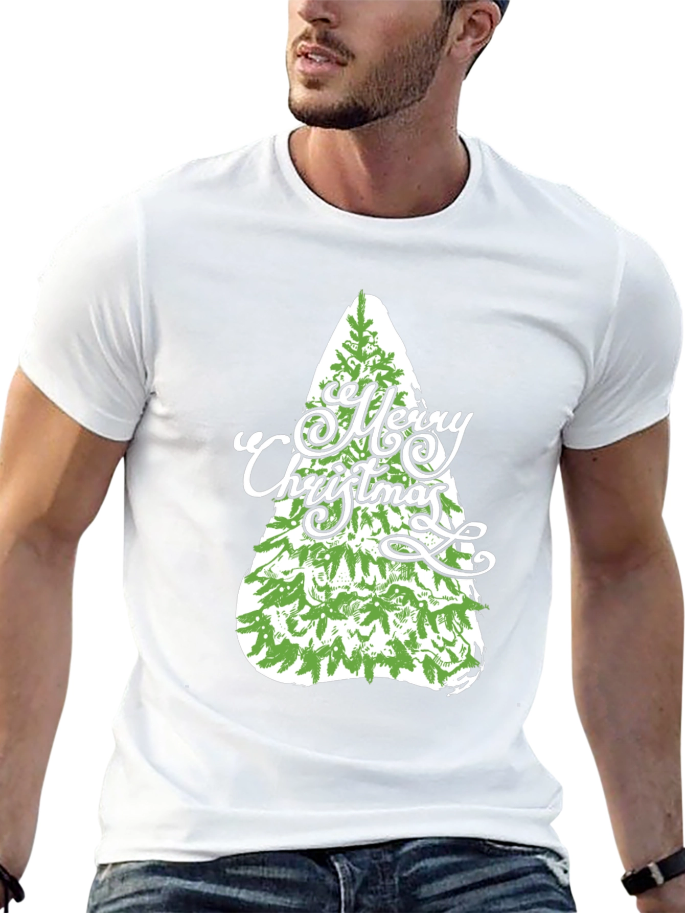 Christmas Tree Graphic Tee - Holiday Festive Shirt