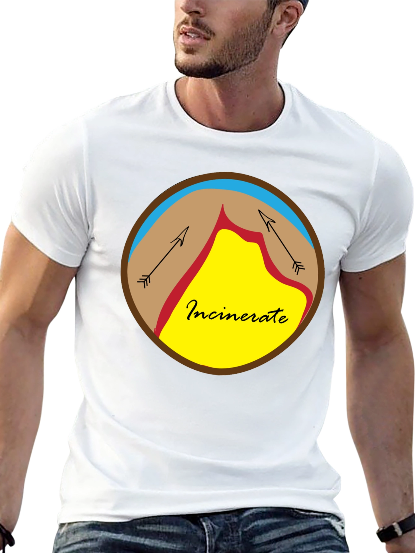Incinerate Graphic Tee - Unique Circle Design