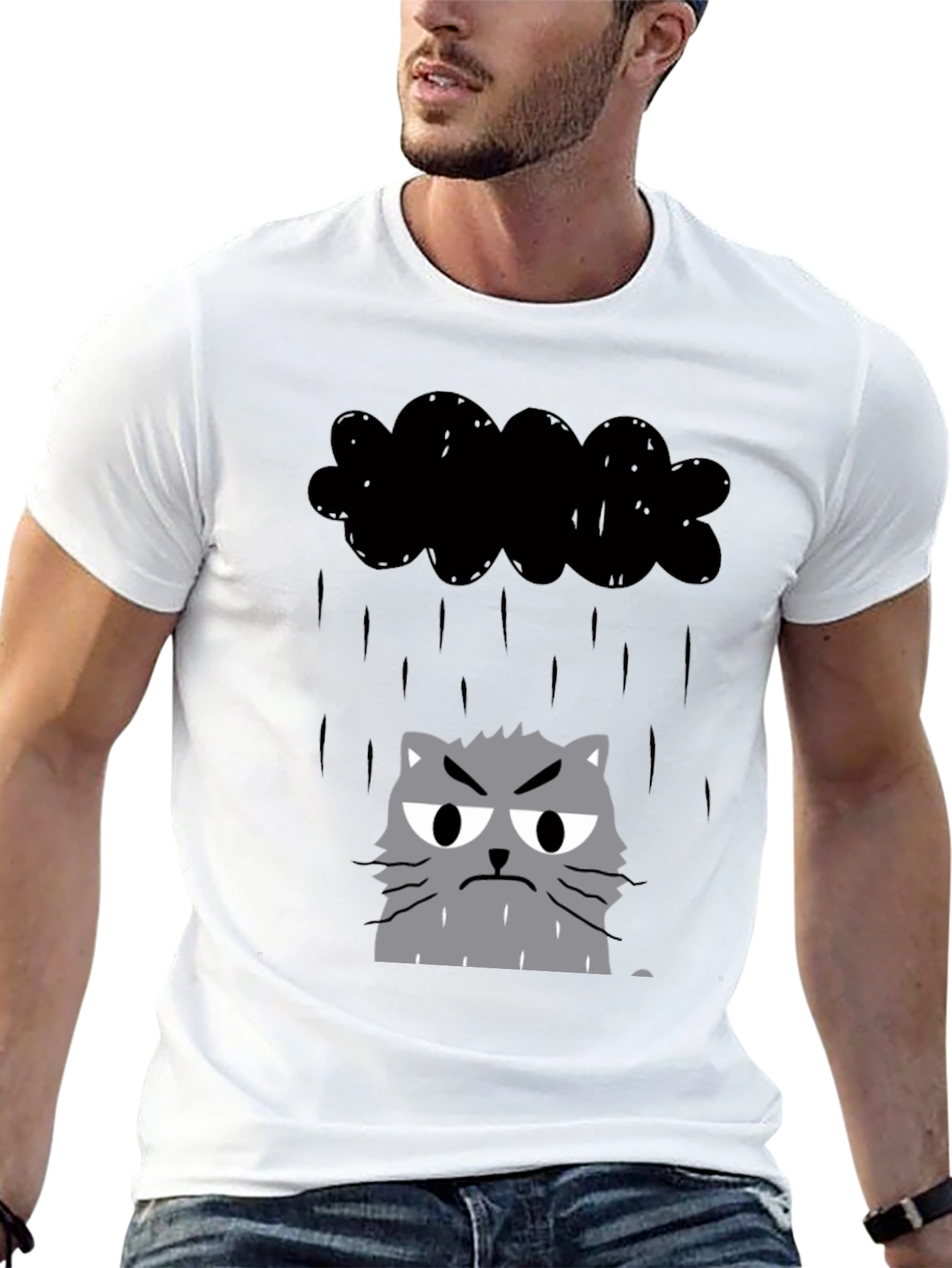Grumpy Cat in Raincloud Graphic Tee