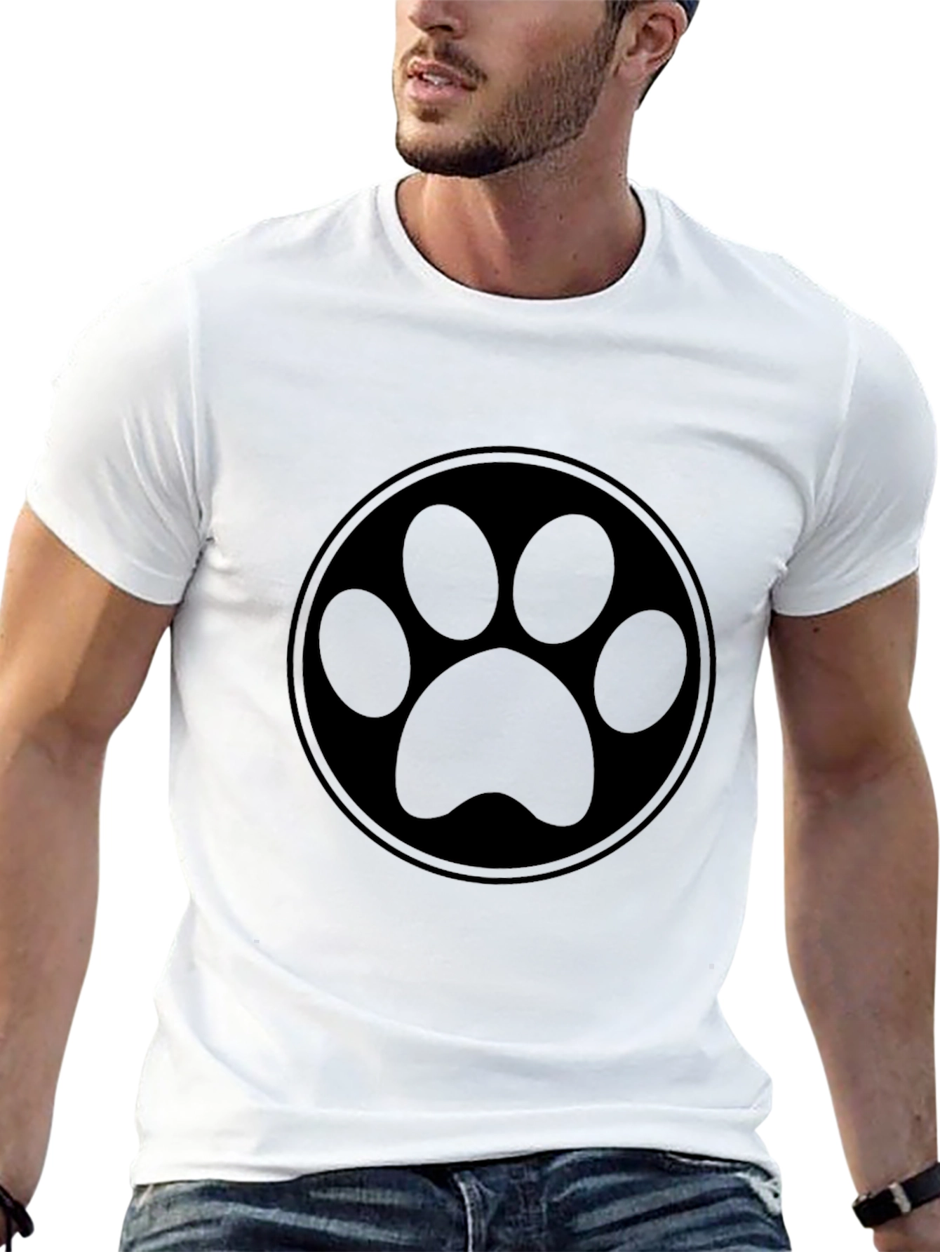 Black Paw Print T-Shirt - Casual Style