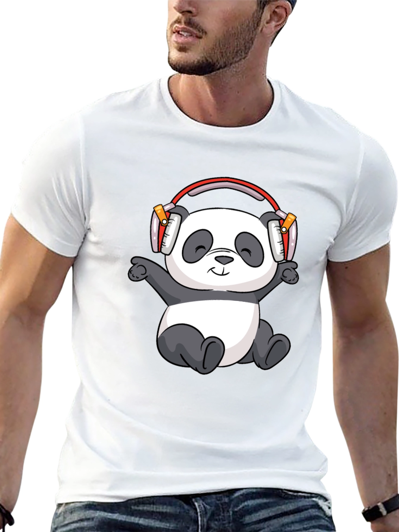 Panda Headphones Graphic Tee