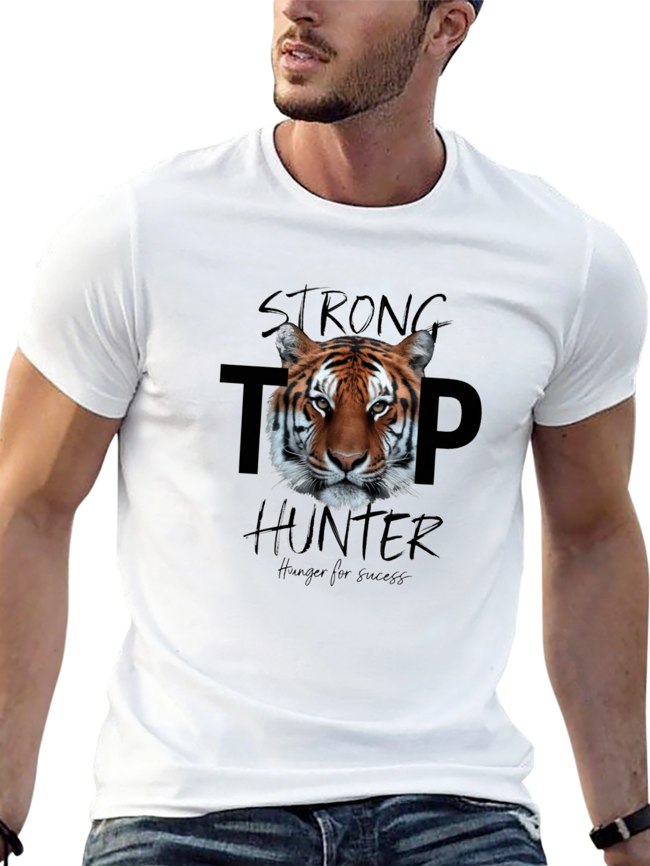Strong Top Hunter Tiger Graphic T-Shirt