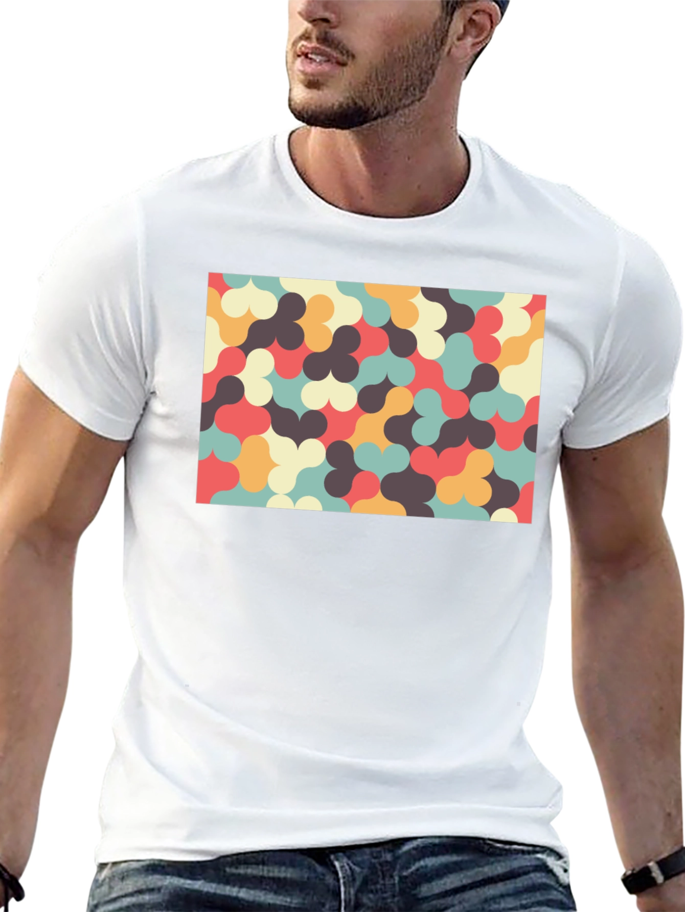 Retro Pattern T-Shirt - Unique Geometric Design