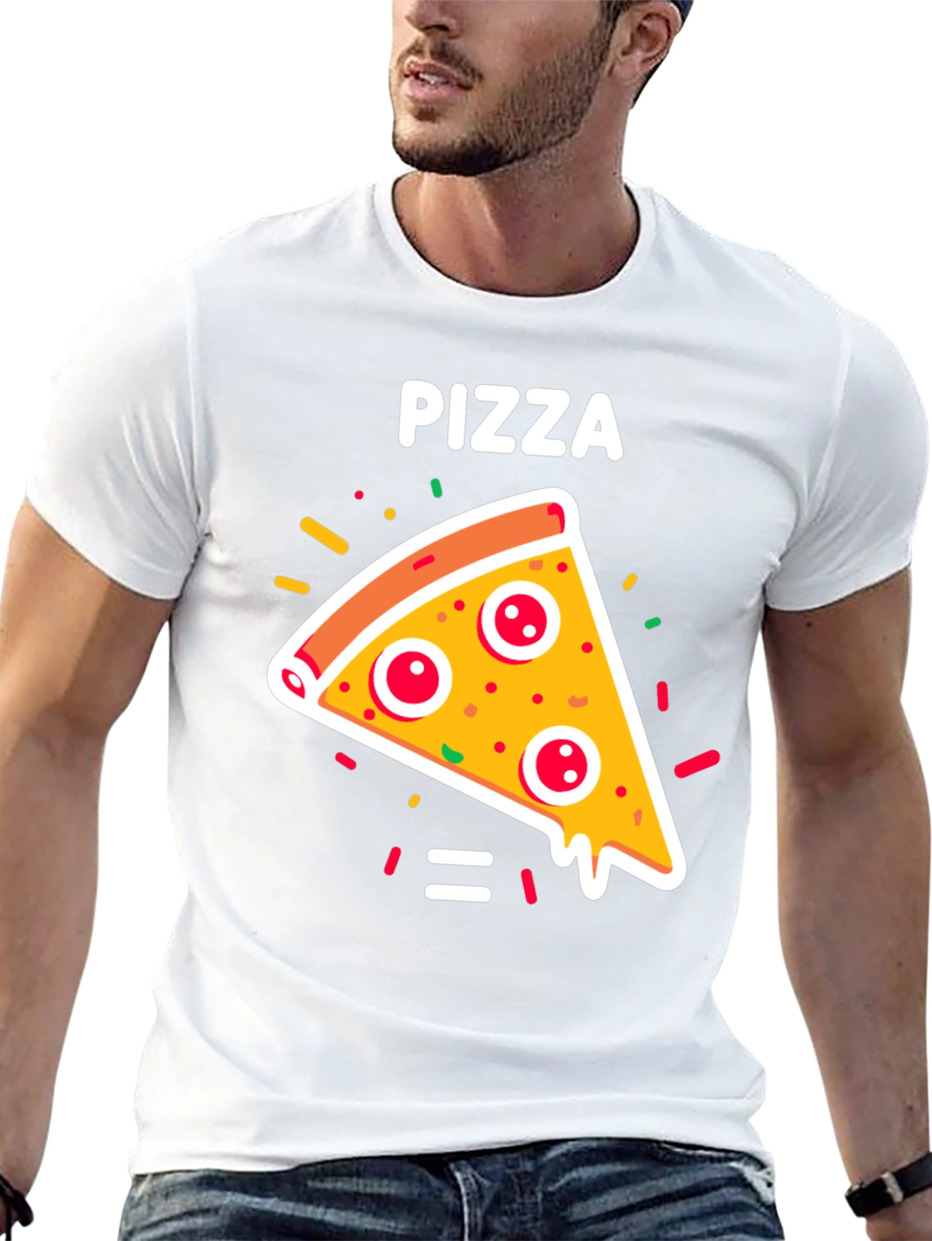 Pizza Slice Graphic Tee - Unisex Black T-Shirt