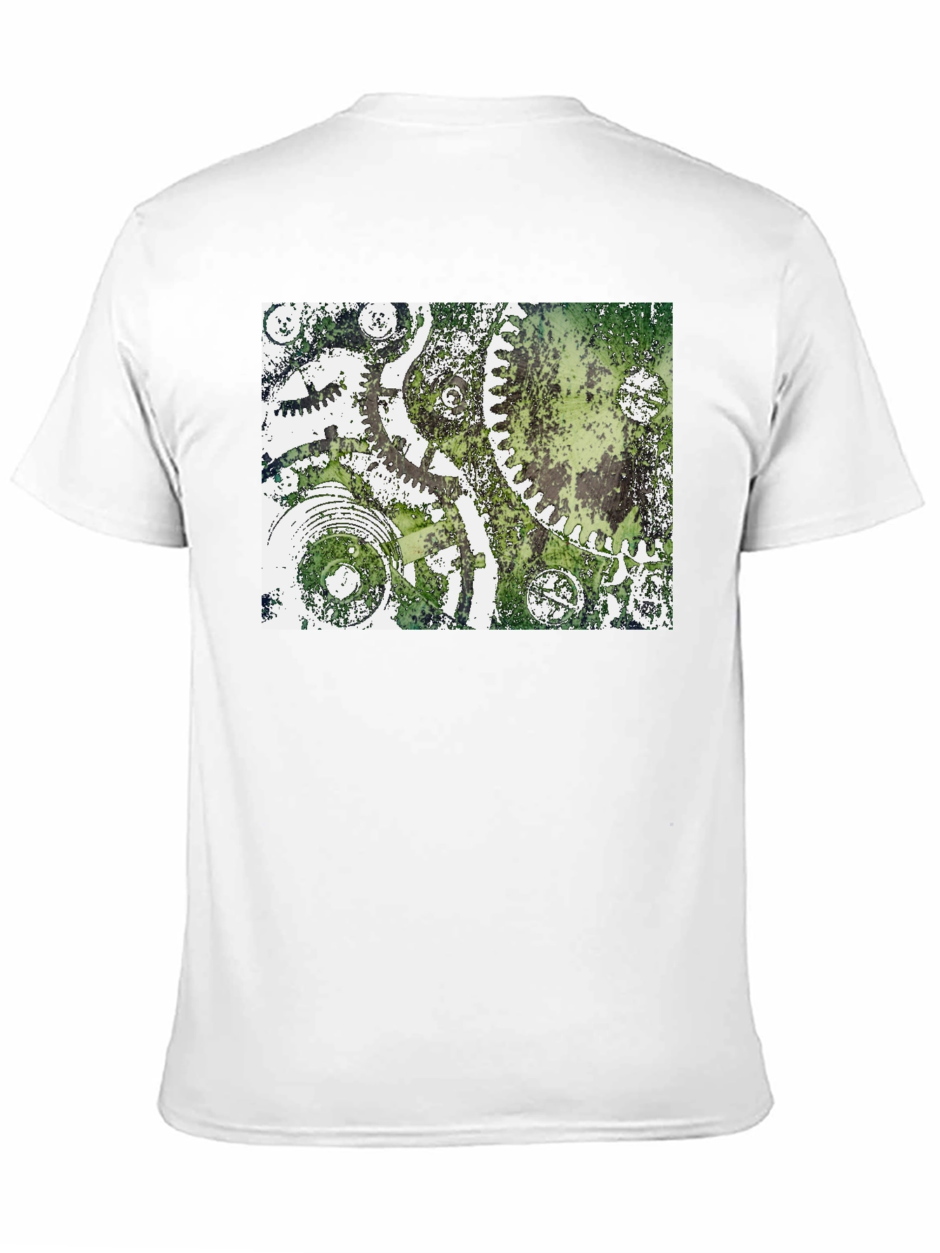 Steampunk Gear Graphic Tee - Black Cotton T-Shirt