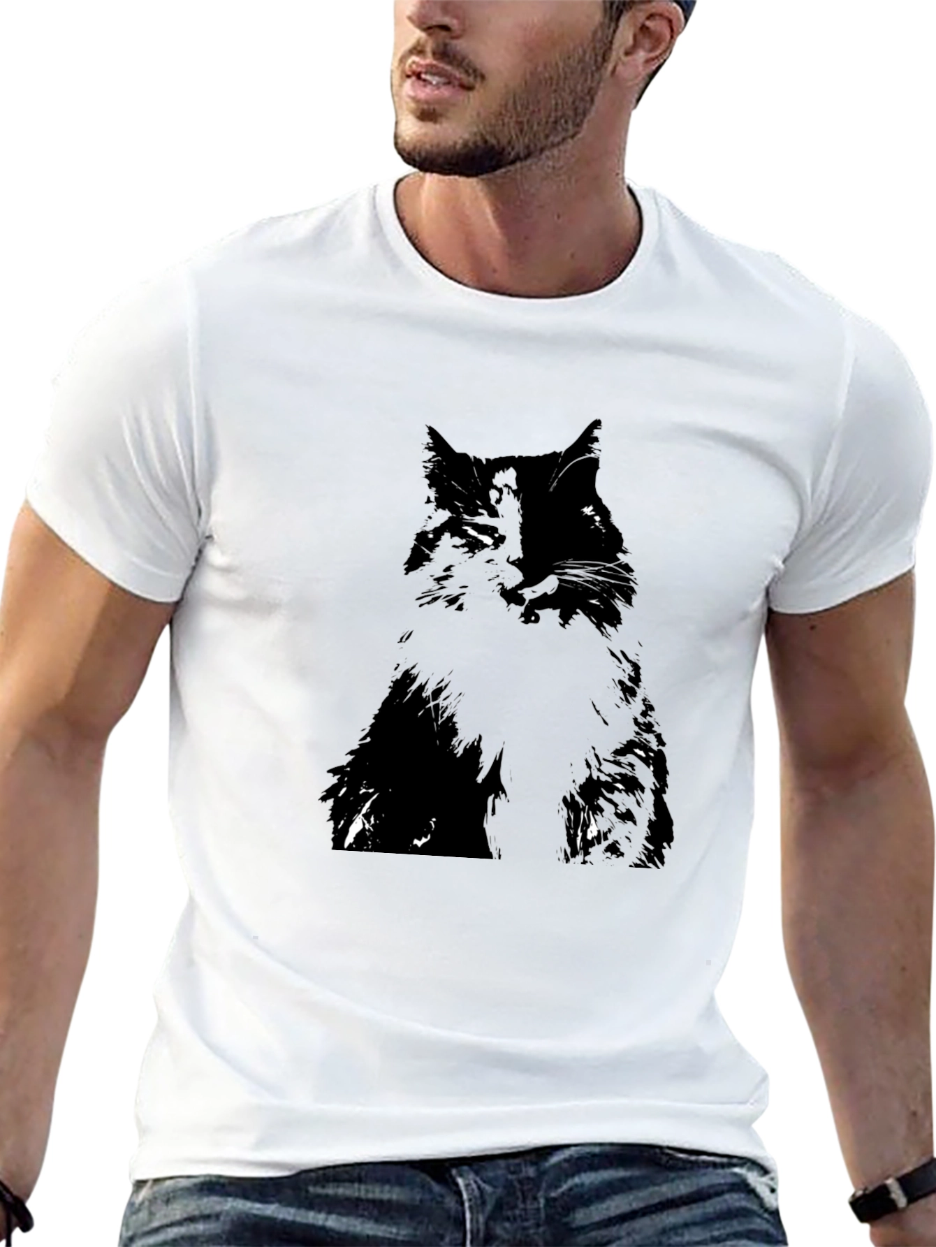 Black Cat Graphic Tee - Stylish & Comfortable