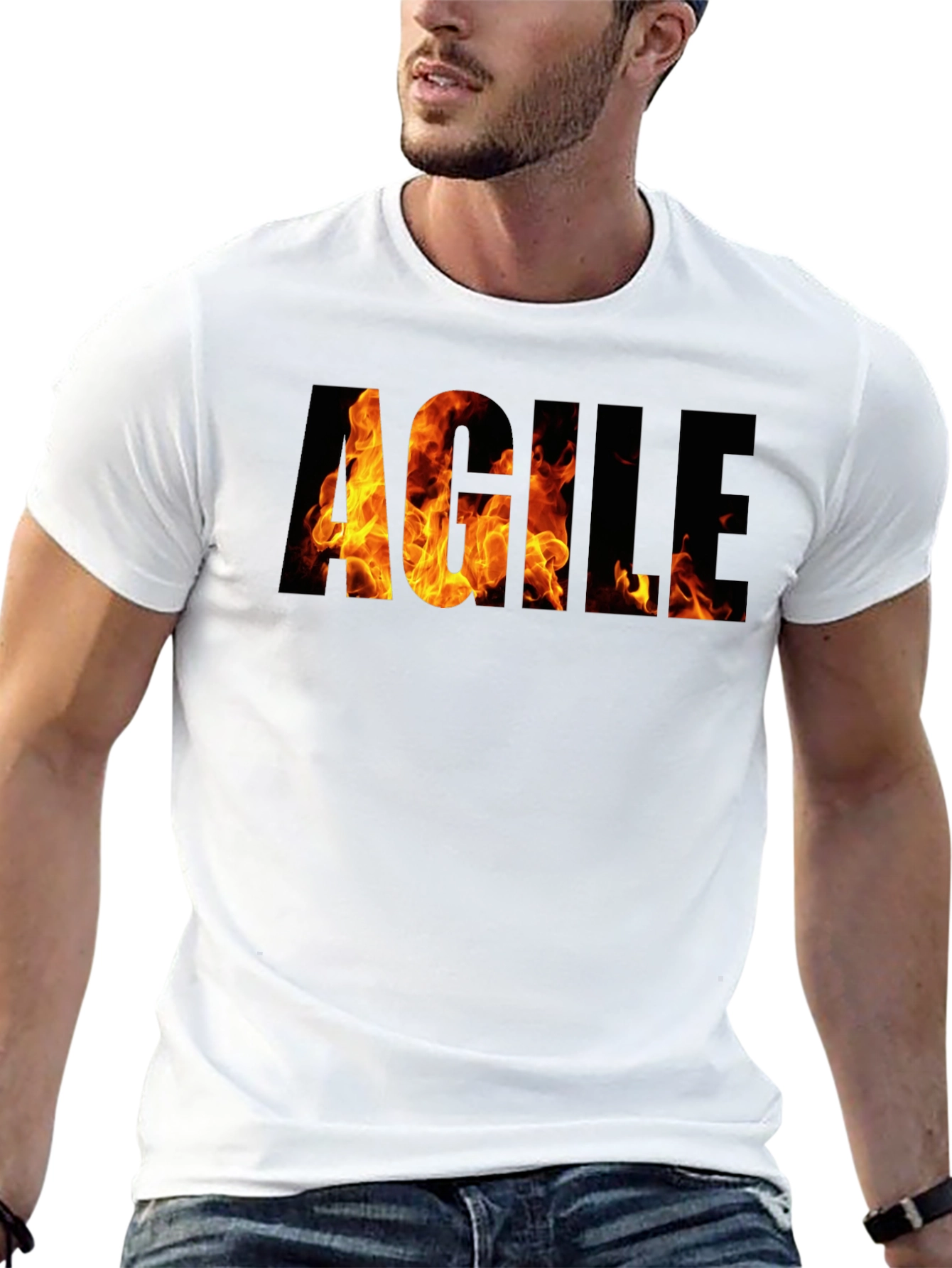 Agile Burning Text T-Shirt - Cool Software Dev Tee