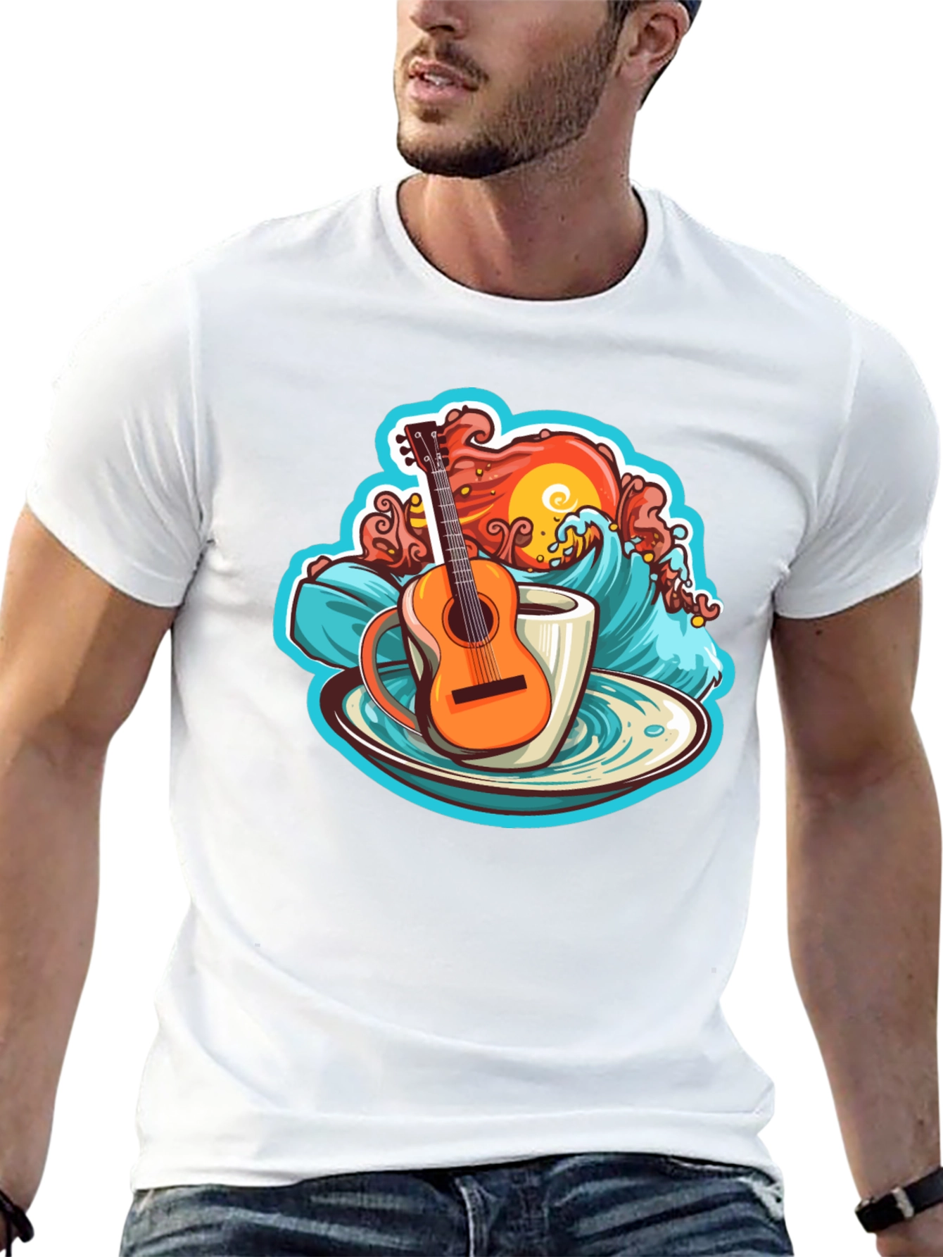 Guitar Wave Coffee T-Shirt