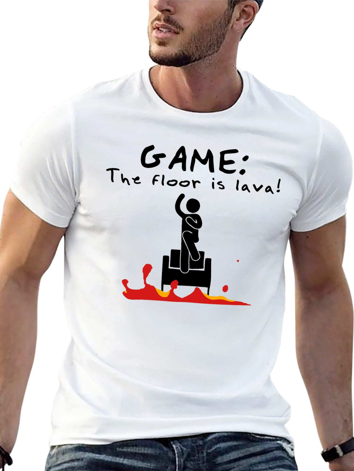 The Floor is Lava Game Black T-Shirt