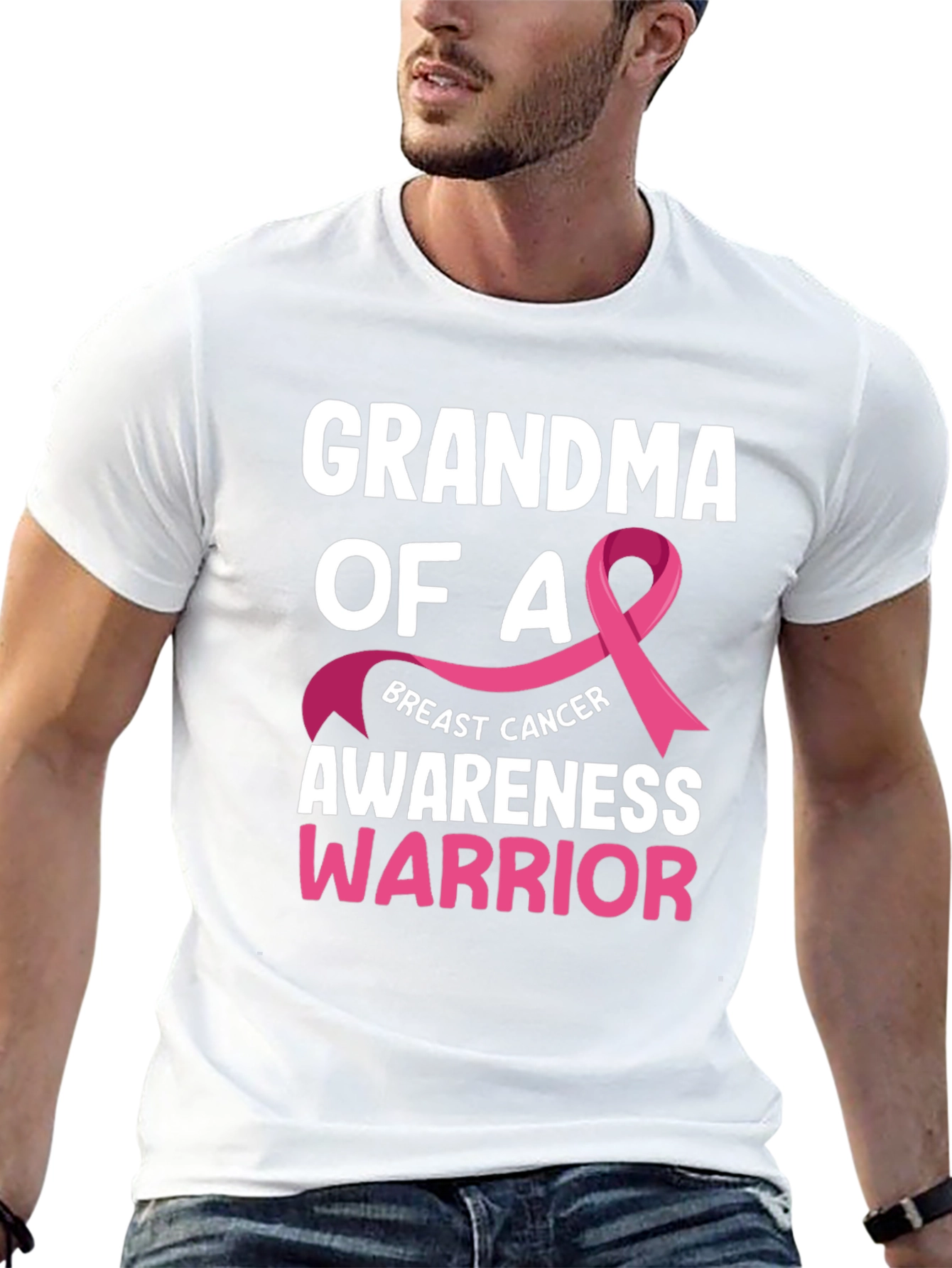 Grandma of a Warrior Breast Cancer Awareness T-Shirt