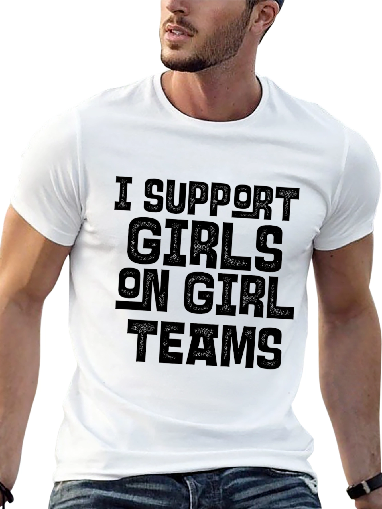 I Support Girls on Girl Teams Black T-Shirt
