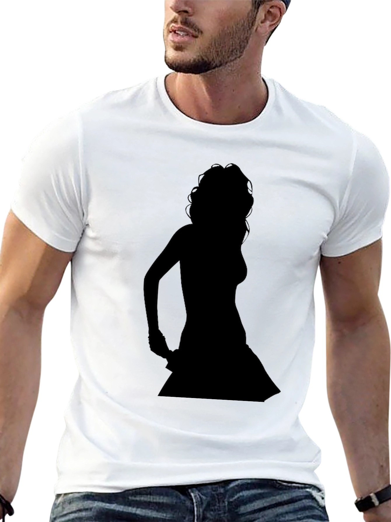 Silhouette Dancer Graphic Tee - Black Cotton Blend