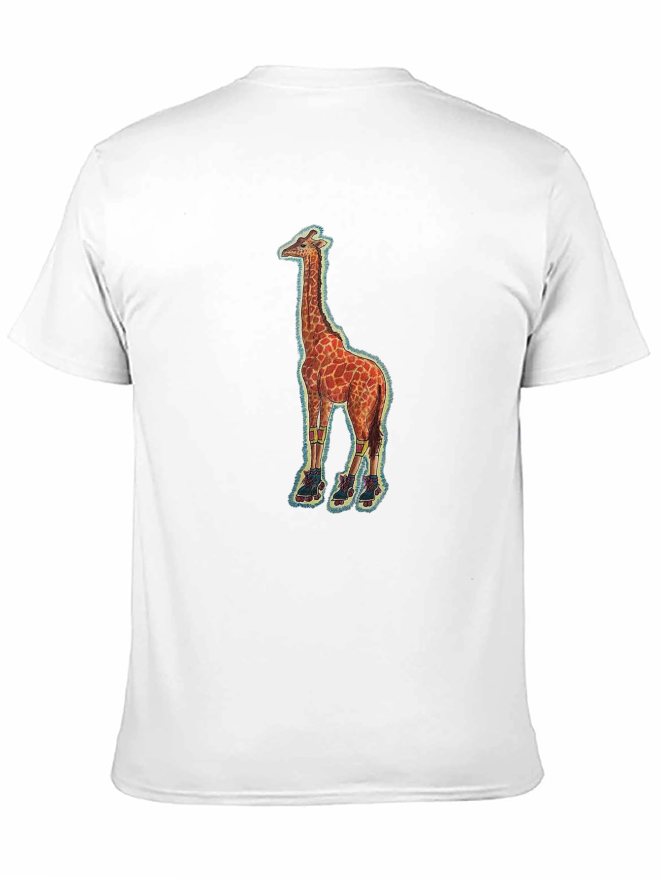 Giraffe on Skates Black T-Shirt