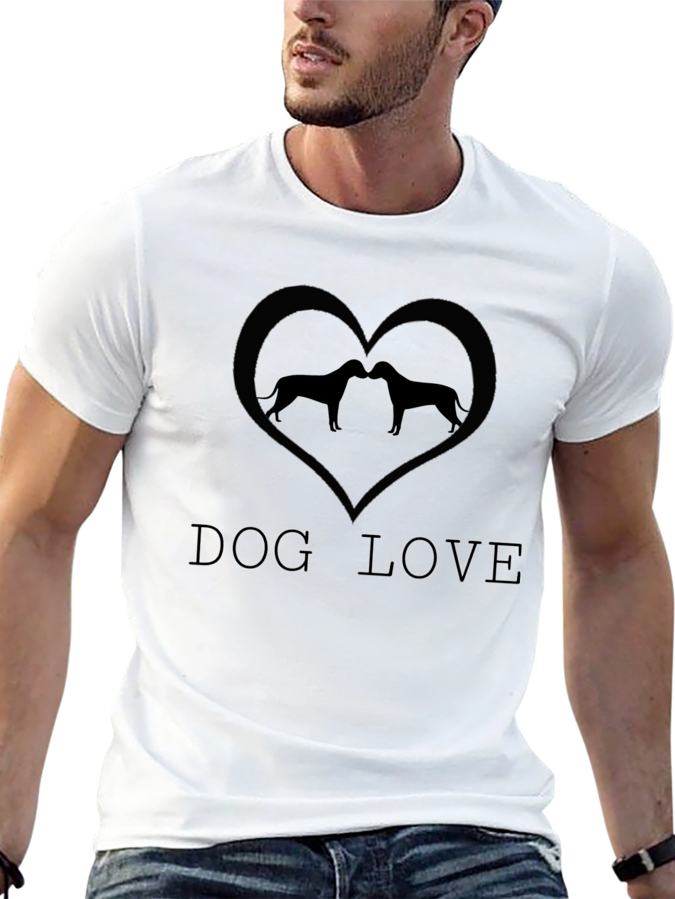 Dog Love T-Shirt: Heart Silhouette Graphic Tee