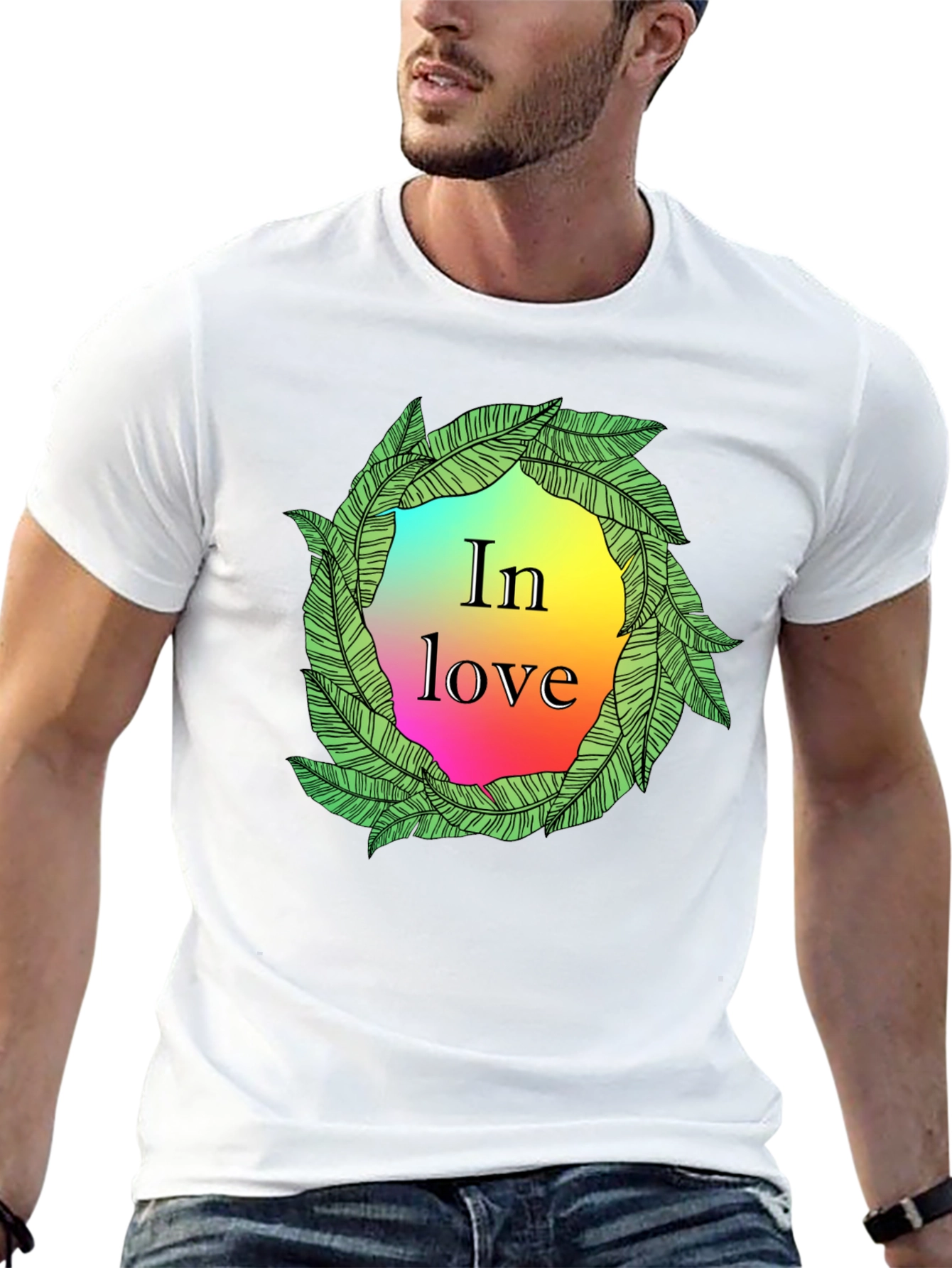 In Love Leaf Wreath Graphic T-Shirt