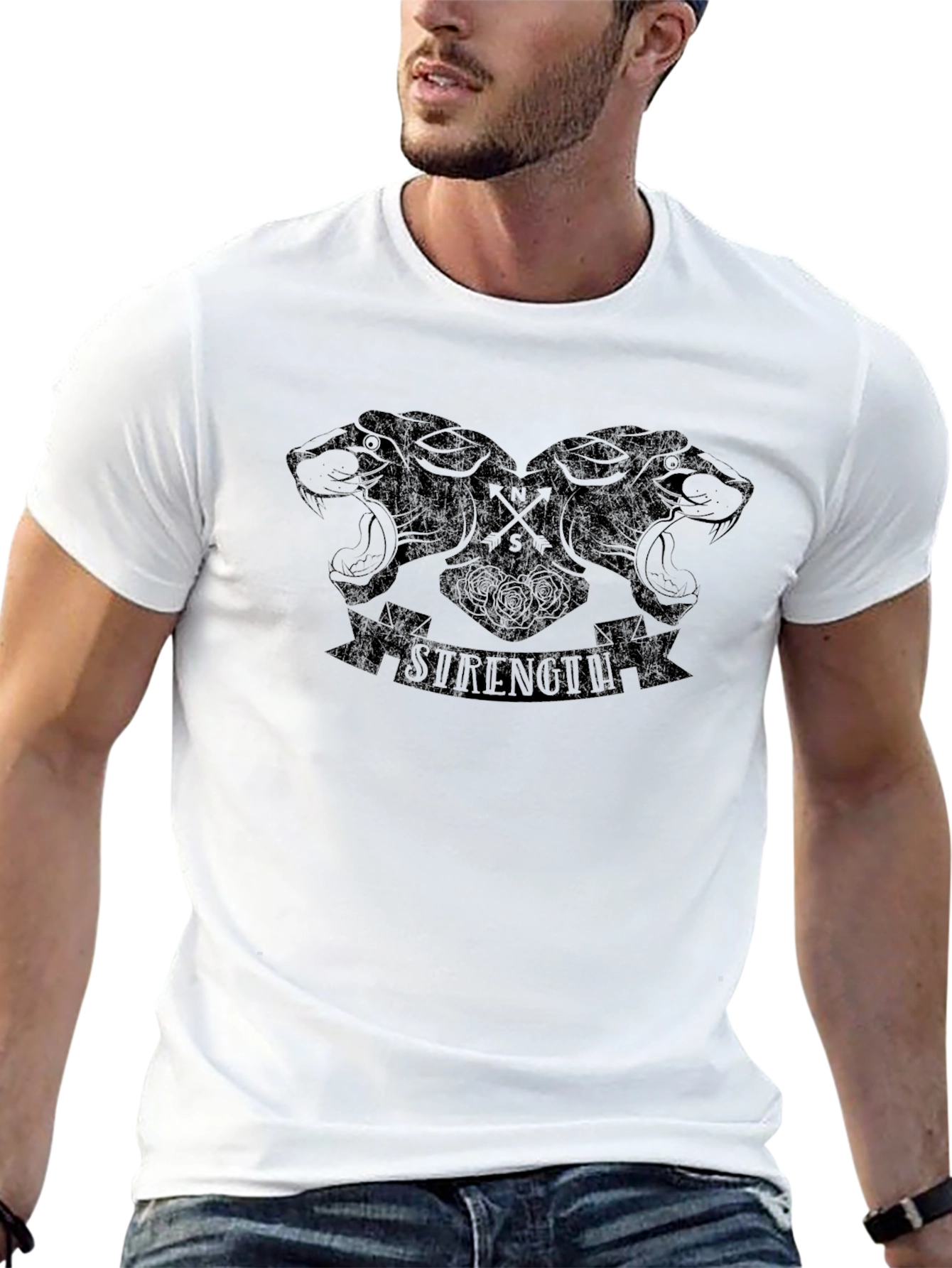 Strength Panther Graphic Tee - Black