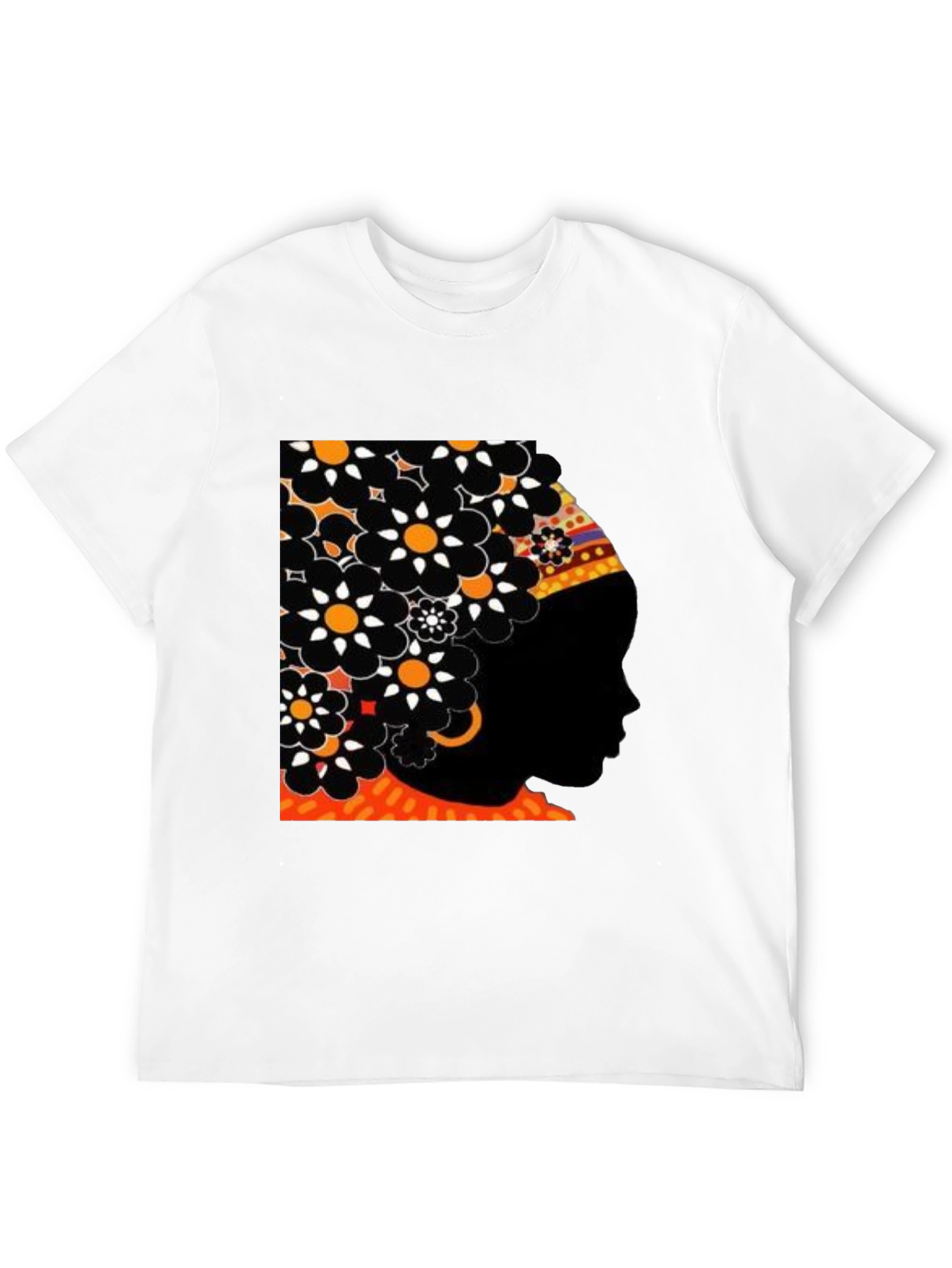 Floral Afro Silhouette Graphic Tee
