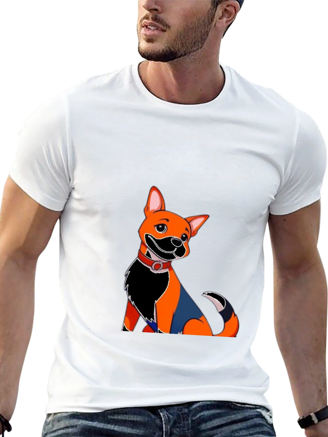 Dog Cartoon Graphic Black T-Shirt