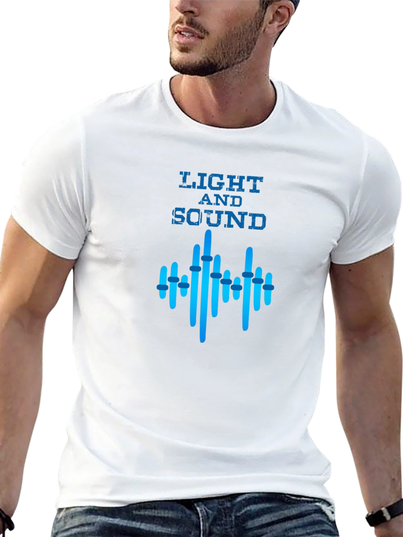 Light and Sound Graphic Black T-Shirt