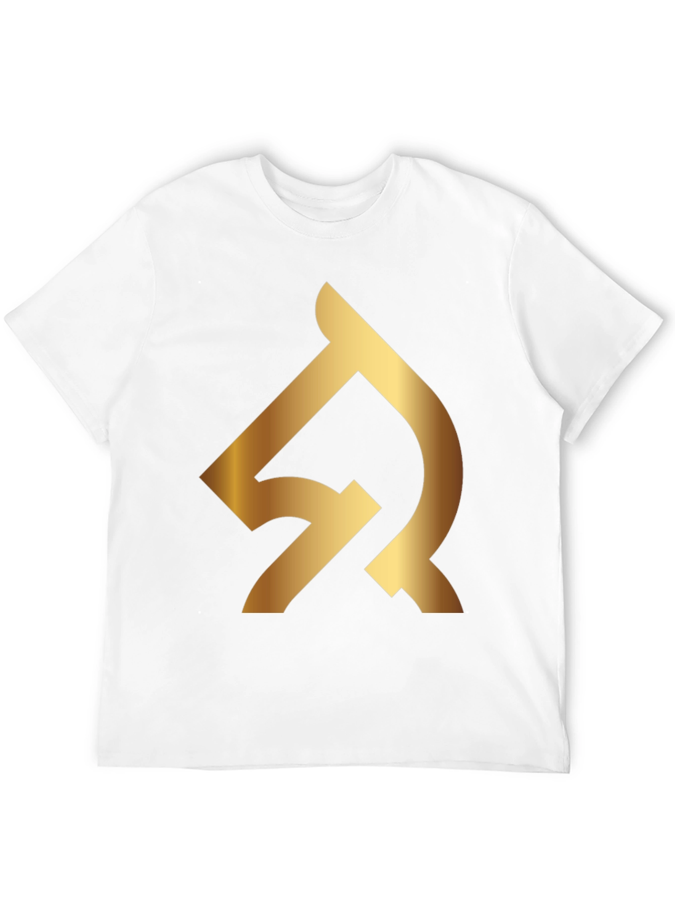 Black T-Shirt with Gold Abstract Logo