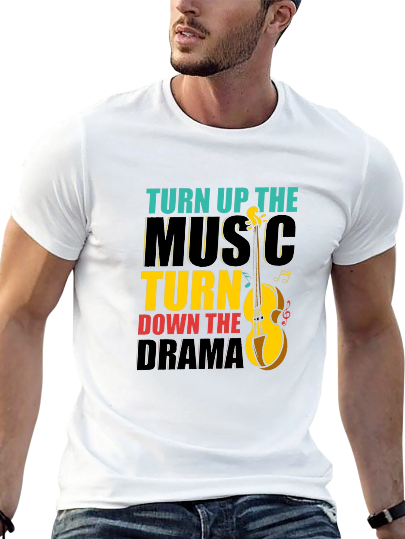 Turn Up Music Down Drama Graphic Tee