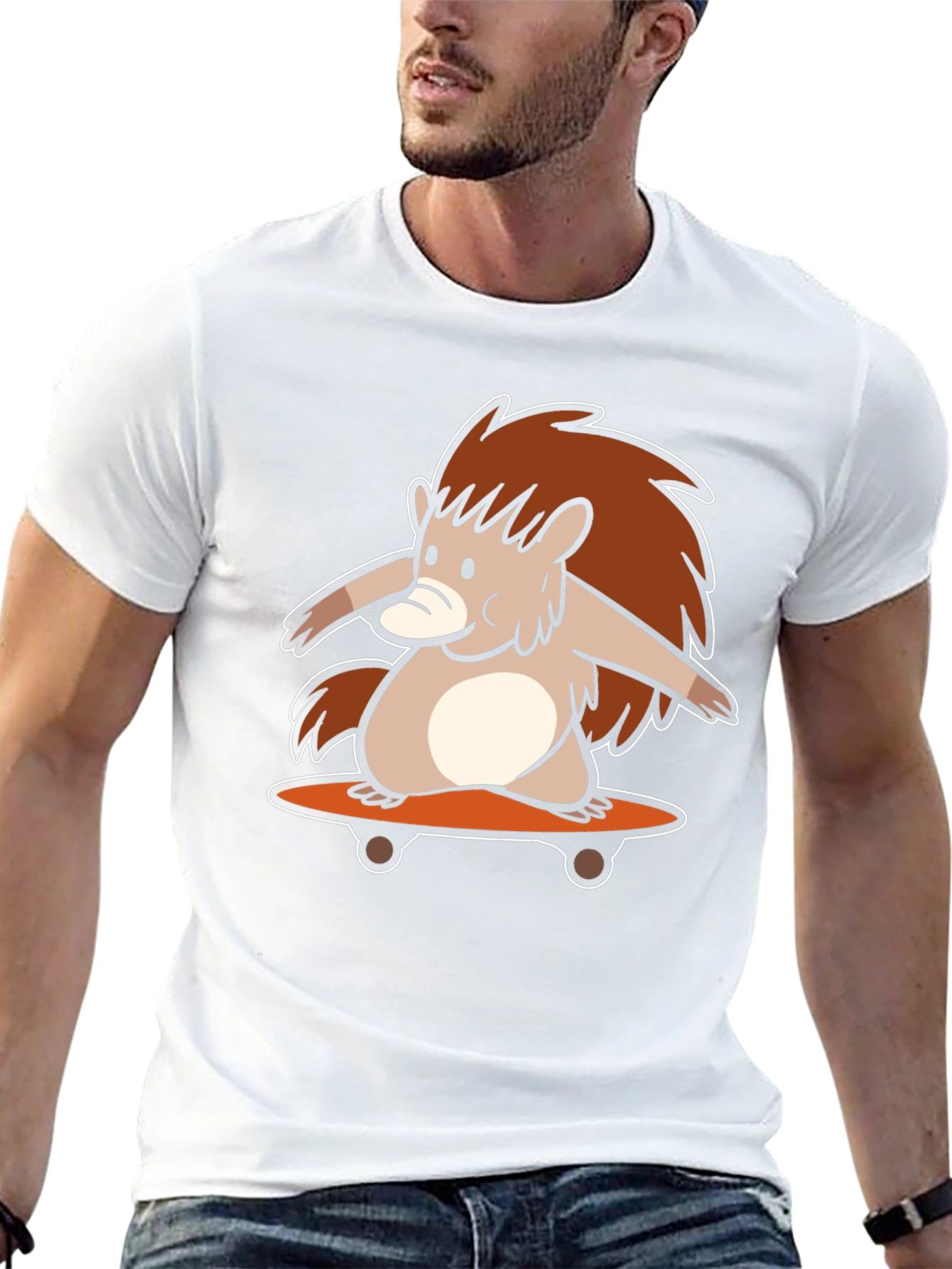 Skateboarding Hedgehog Graphic Tee