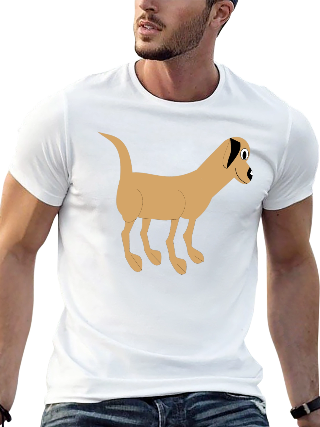 Cartoon Dog Graphic Tee - Classic Black T-Shirt