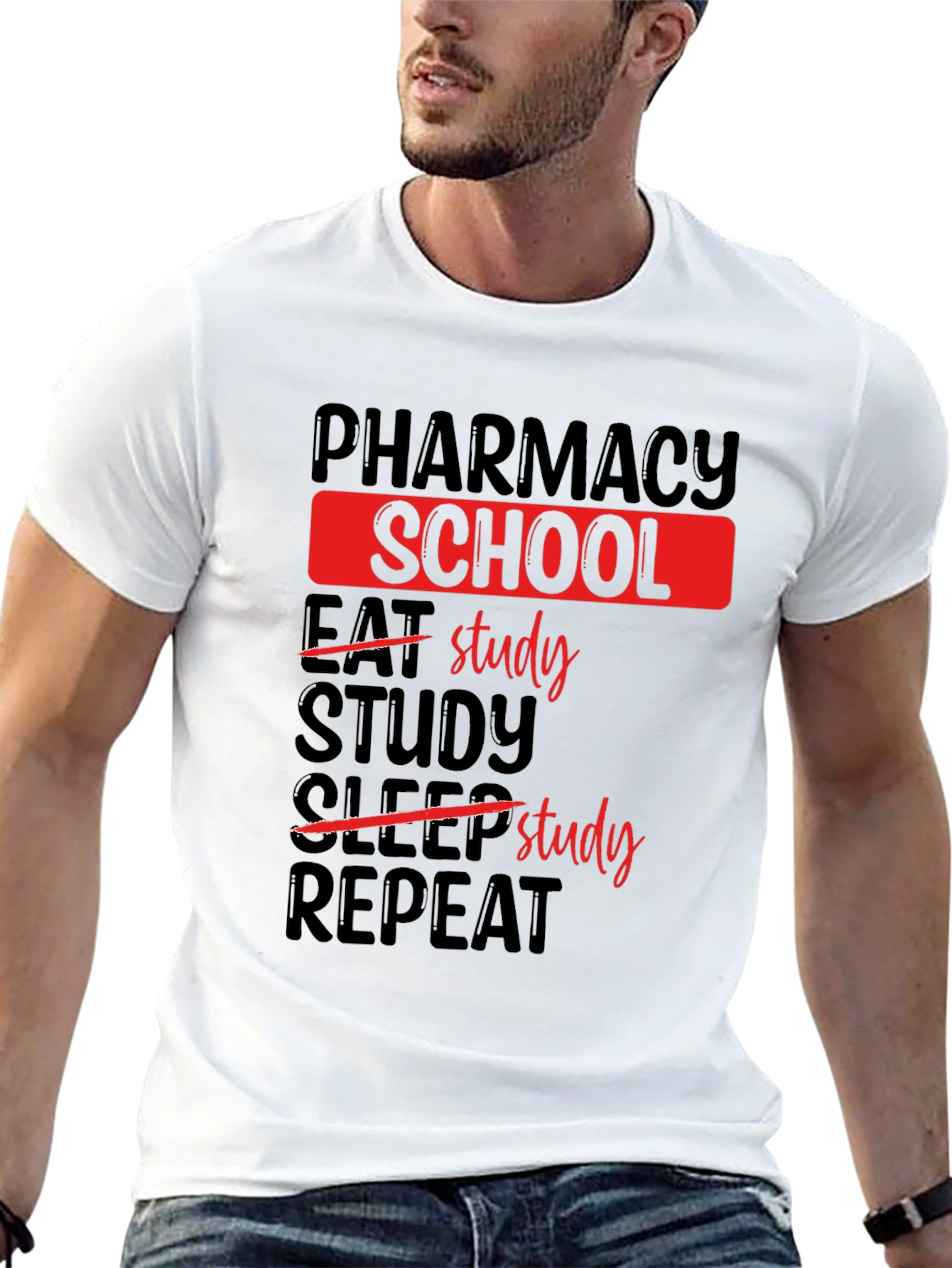 Pharmacy School Study T-Shirt - Black